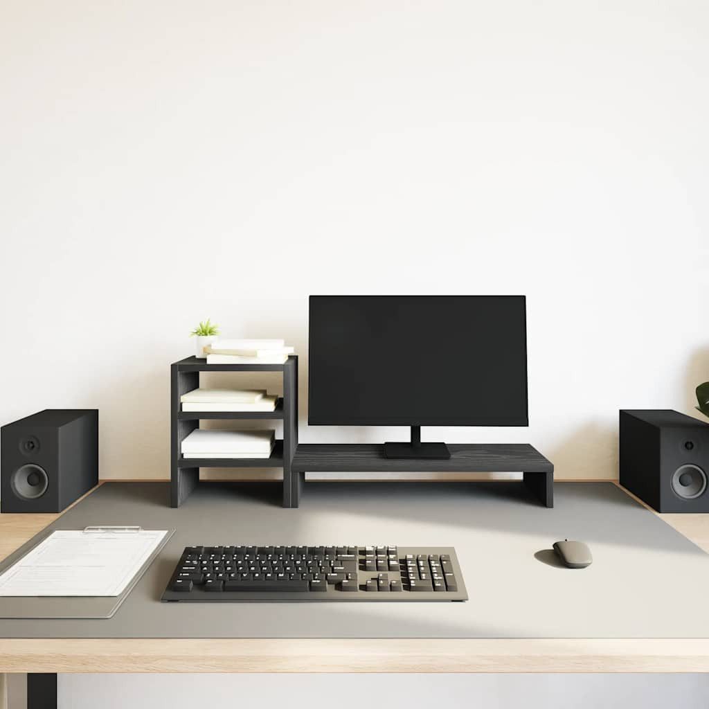 vidaXL Computertisch Monitorständer mit Schreibtisch-Organizer Schwarz günstig online kaufen