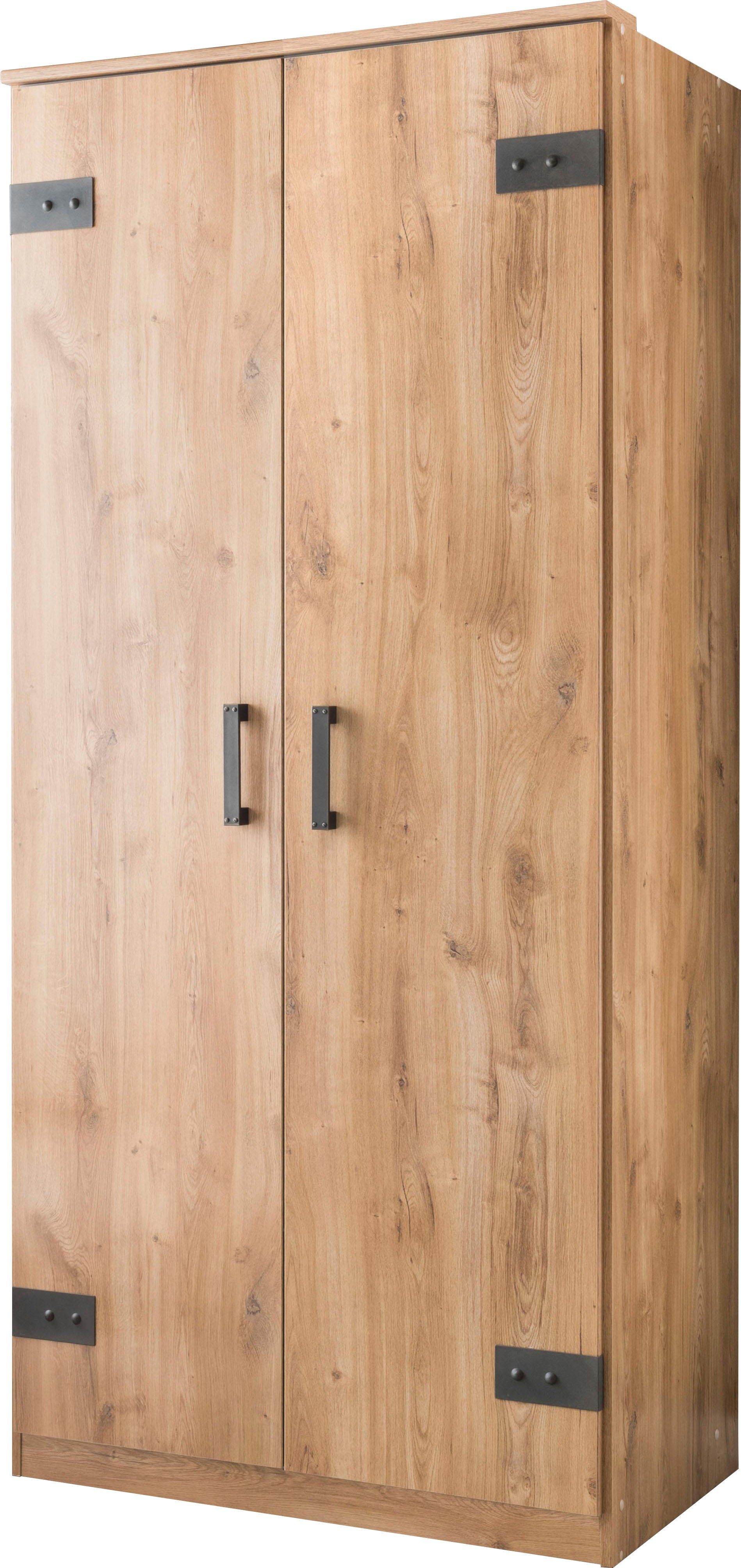 Wimex Kleiderschrank Liverpool, Made in Germany Industrial Look, 90x58x199cm, mit Innenausstattung