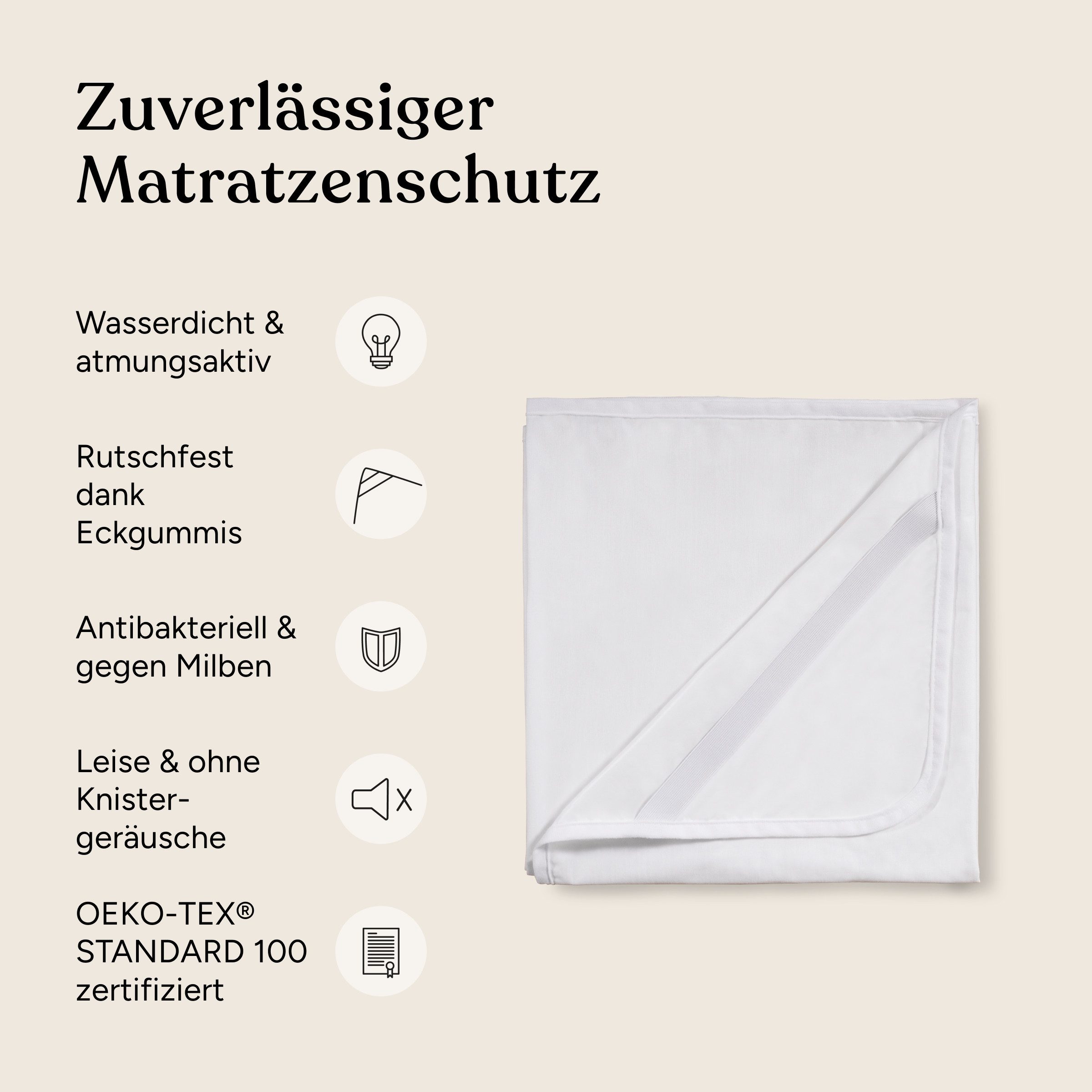 Matratzenauflage wasserdicht, 100 % TENCEL™ Lyocell + Membrane, Matratzenauflage Ehrenkind, Matratzenschoner 60x120 cm