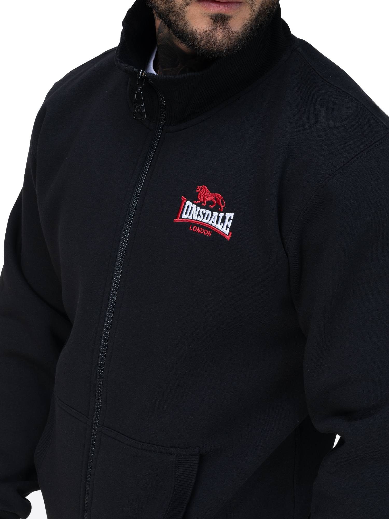 Lonsdale Sweatjacke Sweatjacke Lonsdale Cropston Elastischer Bund an den Ärmeln und am Hüftabschluss