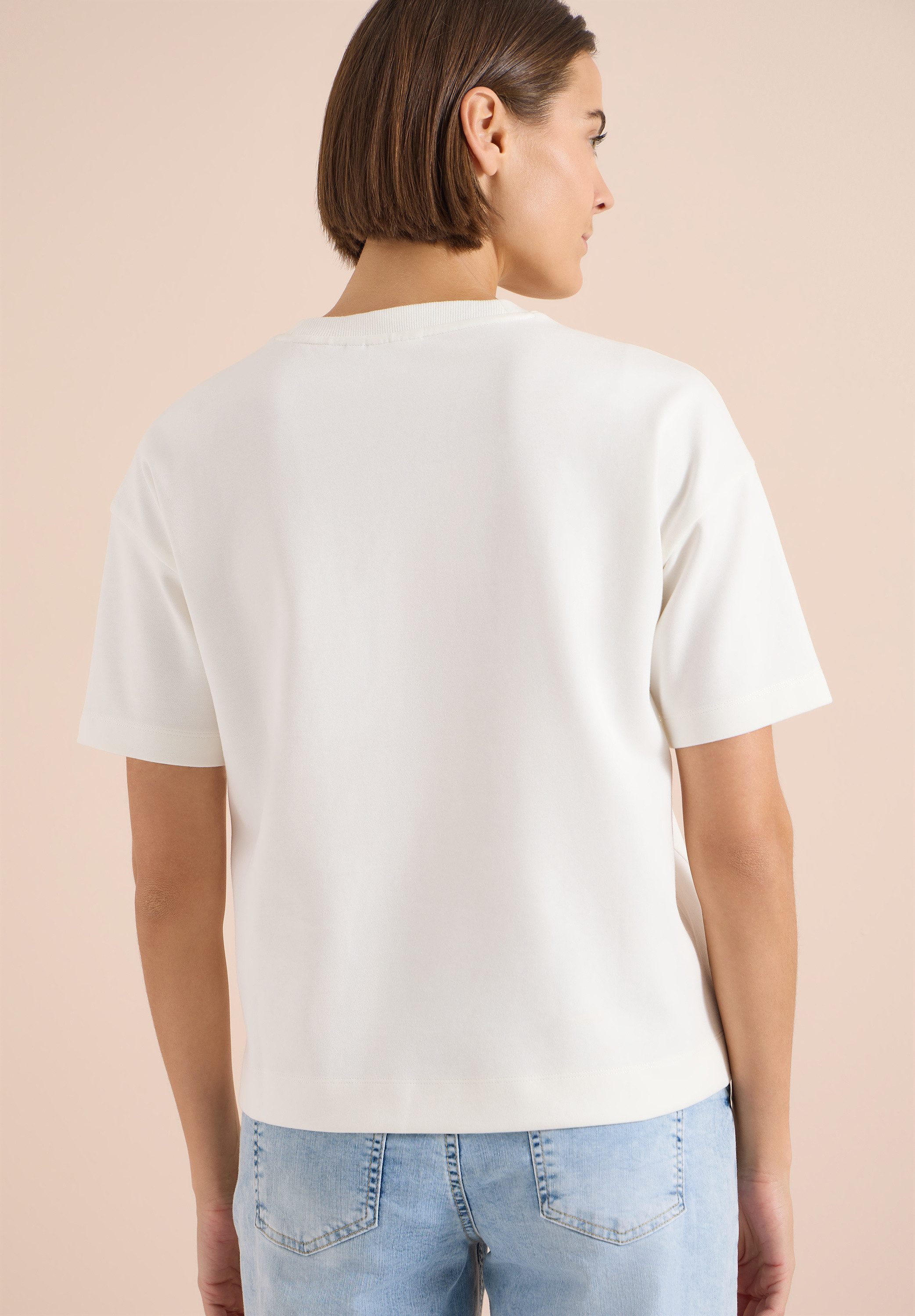 CECIL Sweater Kurzarm Sweatshirt mit Embroidery