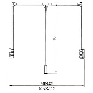 SO-TECH® Kleiderstange Kleiderlift mit Teleskop-Breitenverstellung 850 - 1150 mm, Tragkraft 10 kg