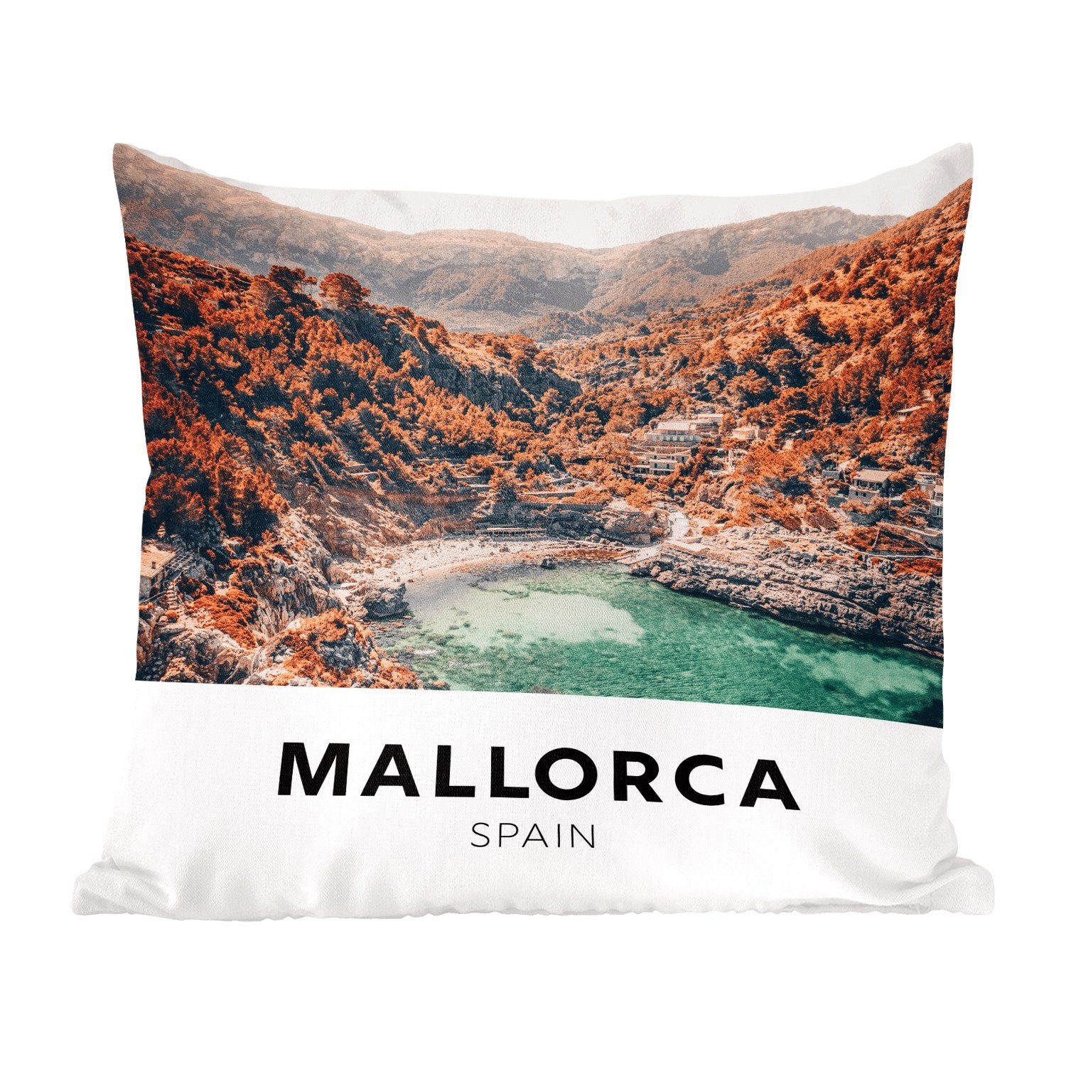 MuchoWow Dekokissen Mallorca - Spanien - Natur, Zierkissen mit Füllung für Wohzimmer, Schlafzimmer, Deko, Sofakissen