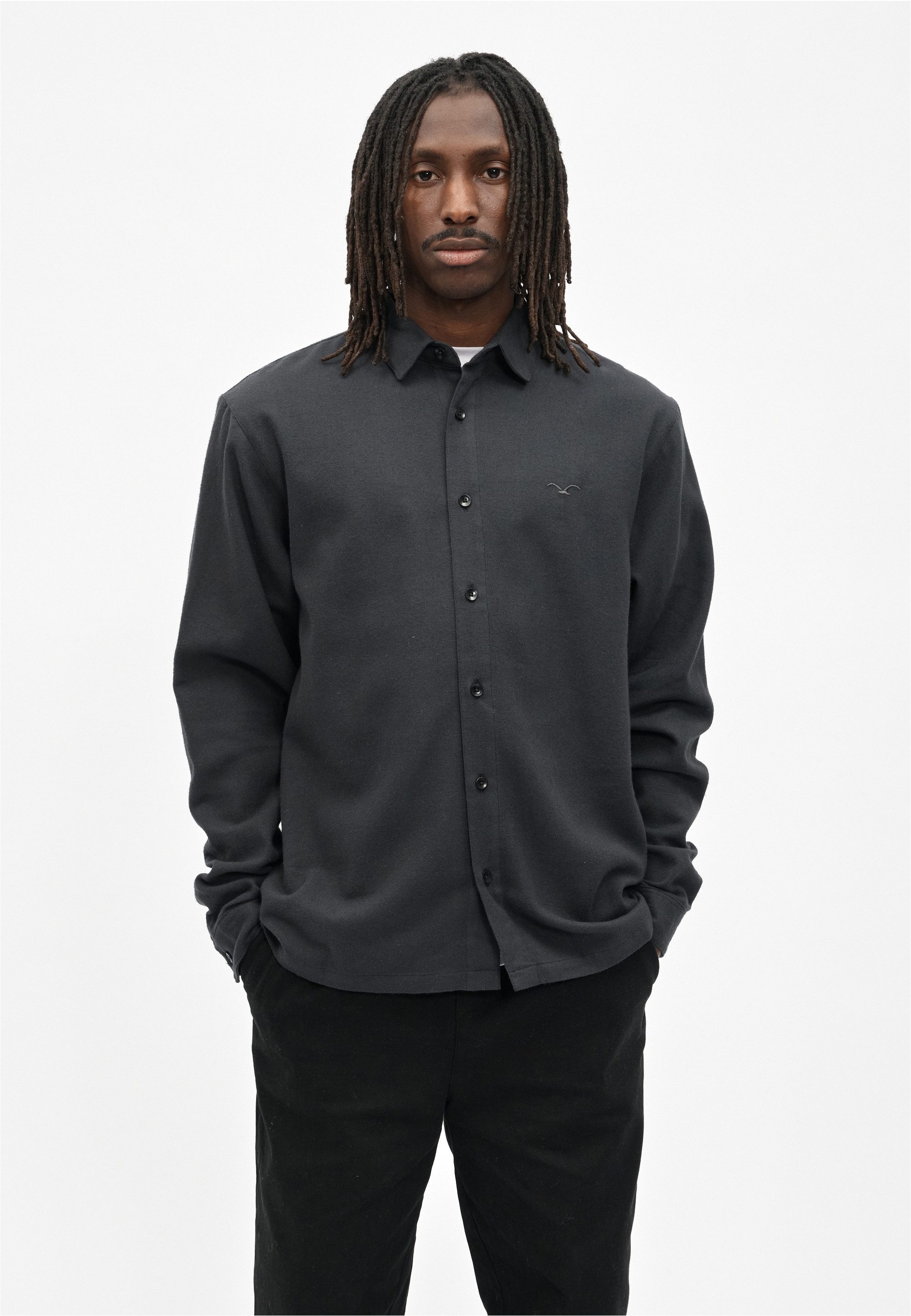 Cleptomanicx Langarmhemd Ligull Flannel mit dezenter Logo-Stickerei