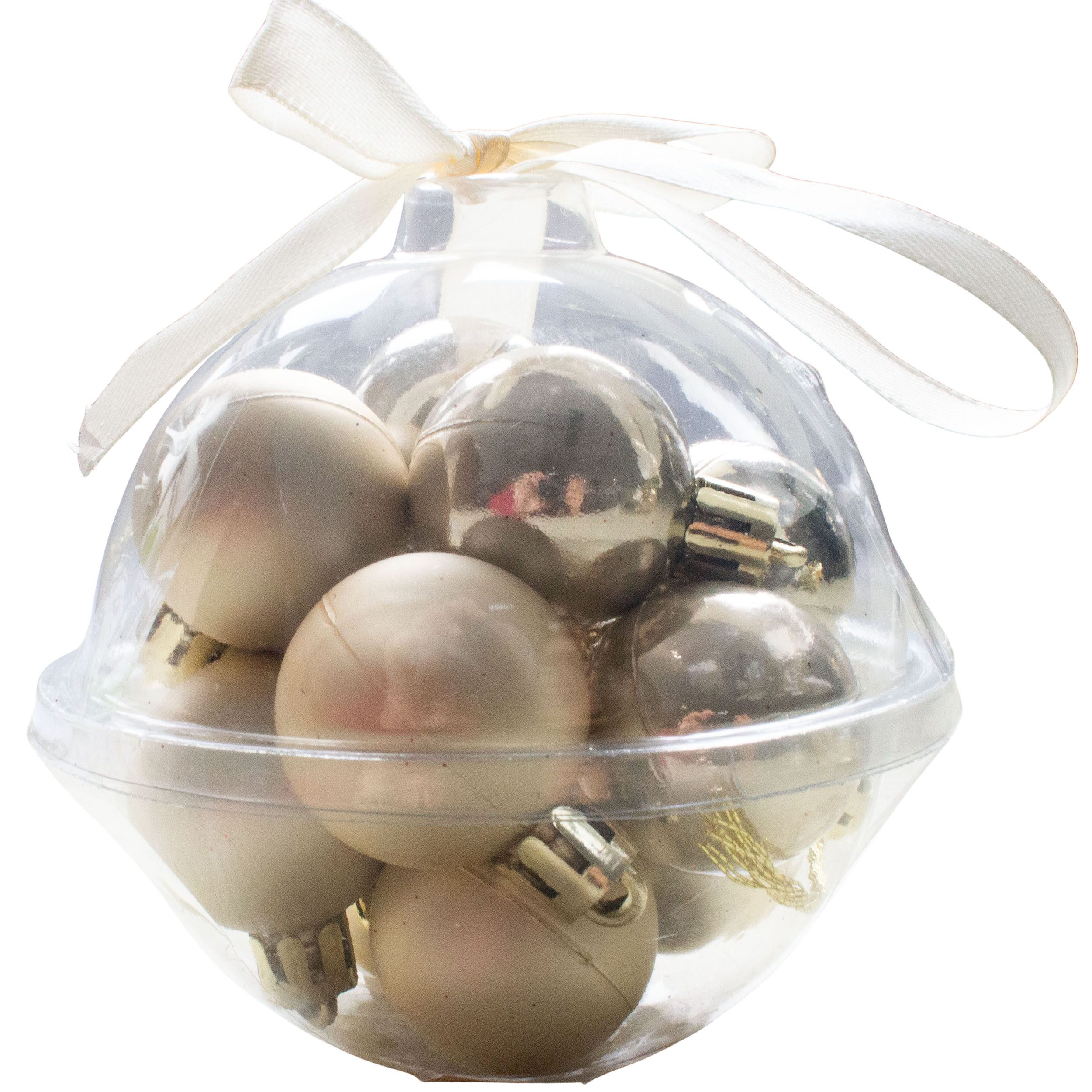 Annastore Weihnachtsbaumkugel 24 x Mini Baumkugeln Ø 3 cm zum Hängen - Bruchsicher aus Kunststoff, Kleine Christbaumkugeln aus Kunststoff