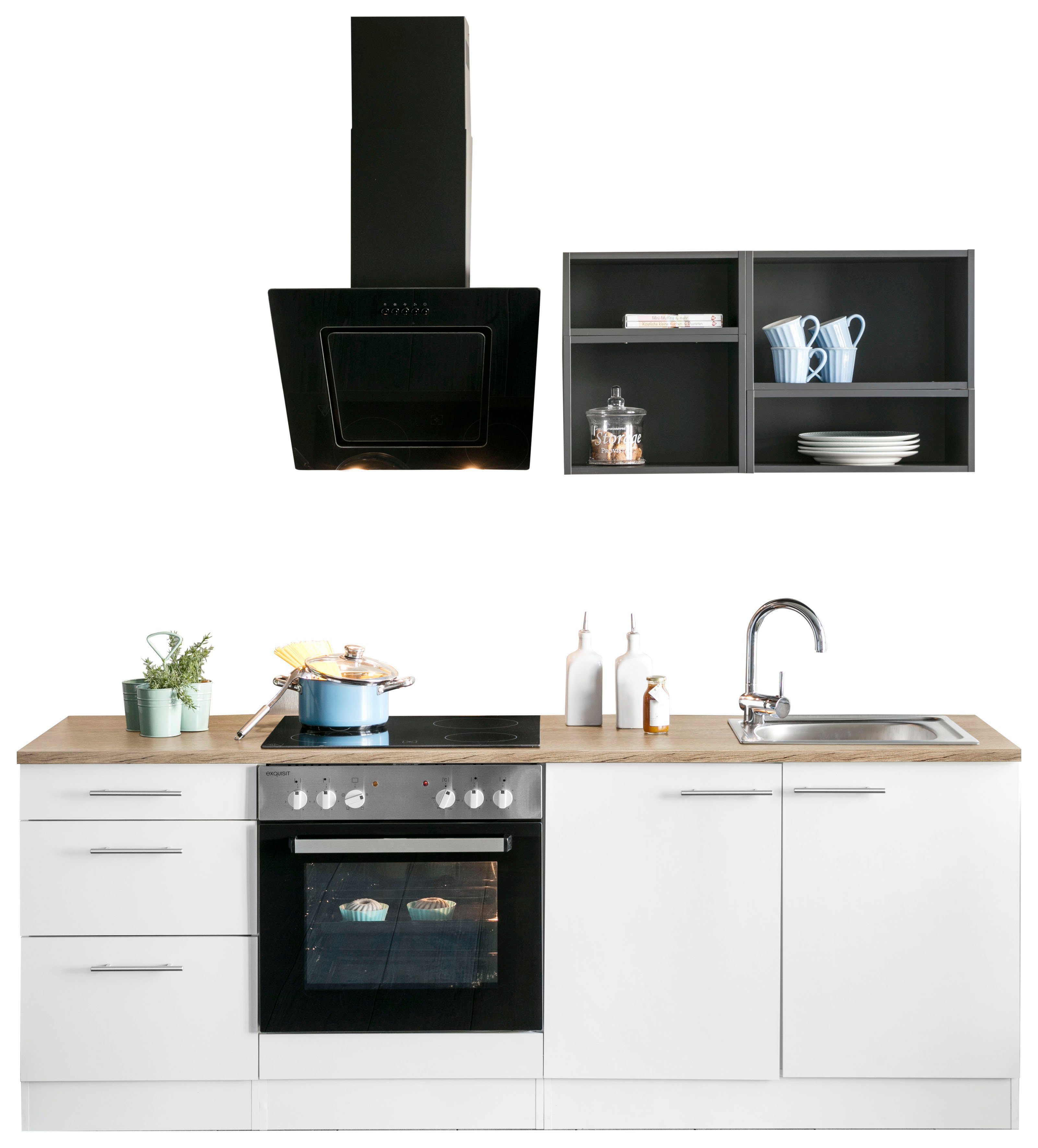 OPTIFIT Küchenzeile Mini, mit E-Geräten, Breite 210 cm