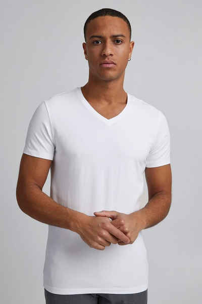 Casual Friday T-Shirt V-Ausschnitt T-Shirt Einfarbiges Kurzarm Basic LINCOLN 4458 in Weiß