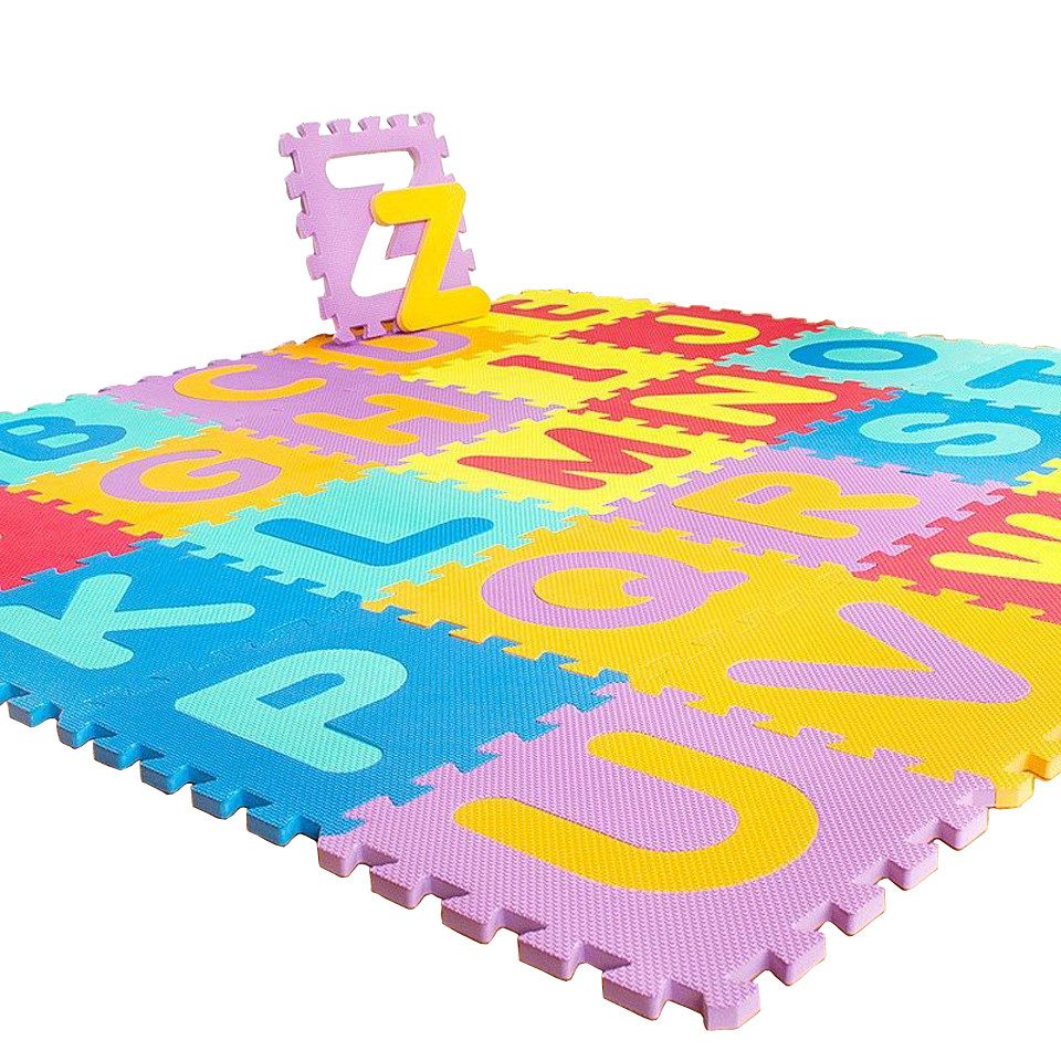 Coonoor Puzzlematte Buchstaben Zahlen, rutschfest und hautfreundlich, (26-tlg), Kinderspielteppich, Spielmatte, Spielteppich für Baby & Kinder