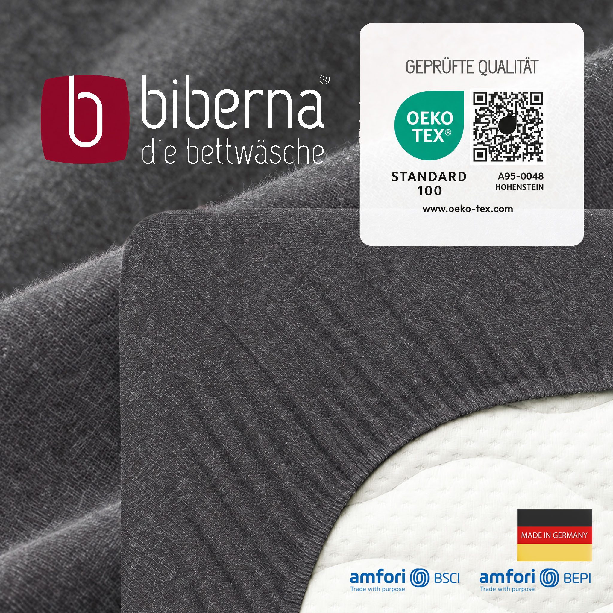 Biberna Spannbettlaken 0841380 HERMAL Premium Melange-Biber Spannbetttuch 100% Baumwolle, Flanell, Gummizug: rundum, (1 Stück), Biber, wärmend & weich, Rundumgu – Bild 5 von 5