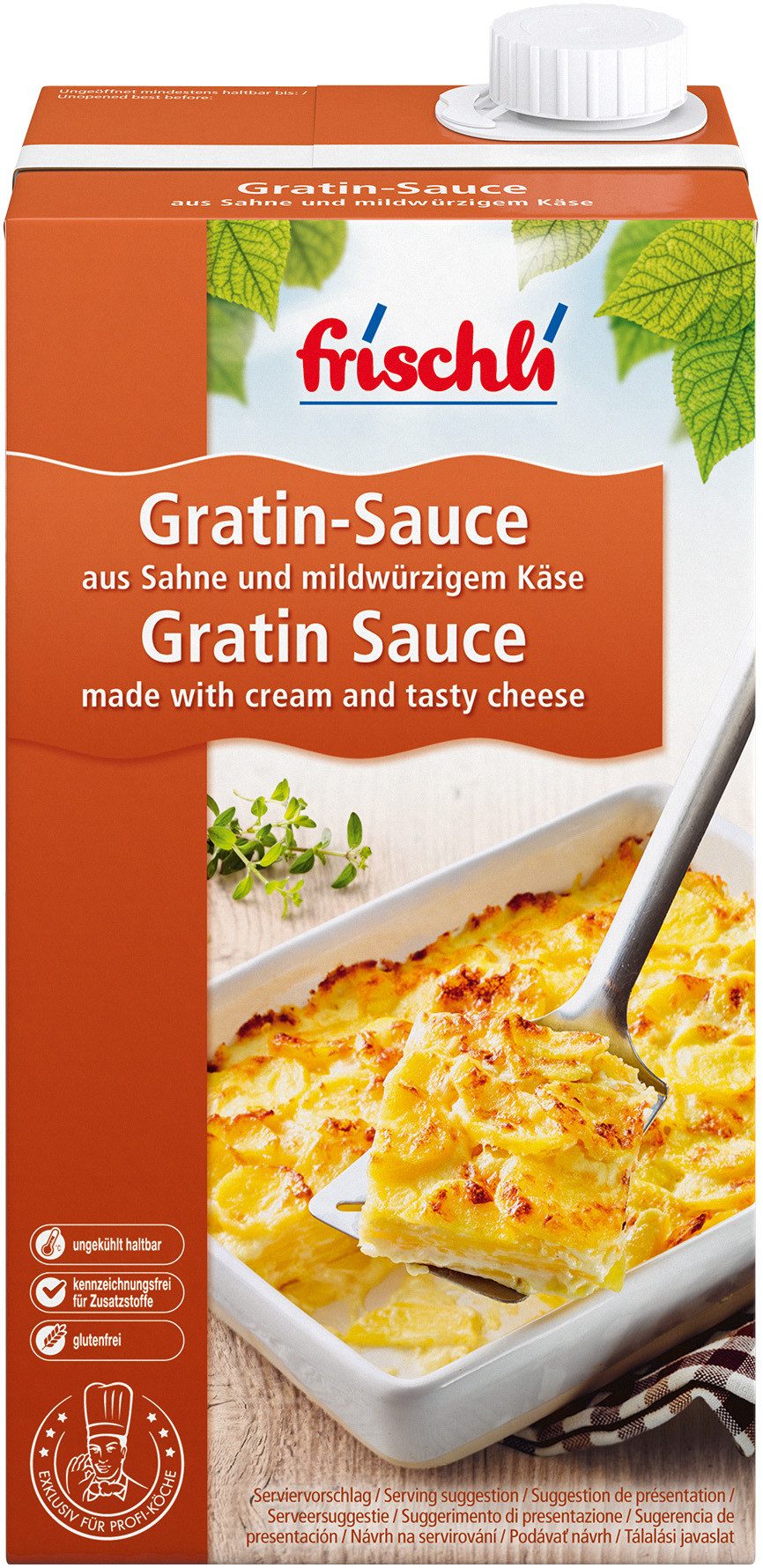 frischli Saucen, Frischli Gratin-Sauce aus feiner Sahne Convenience pur 1000ml