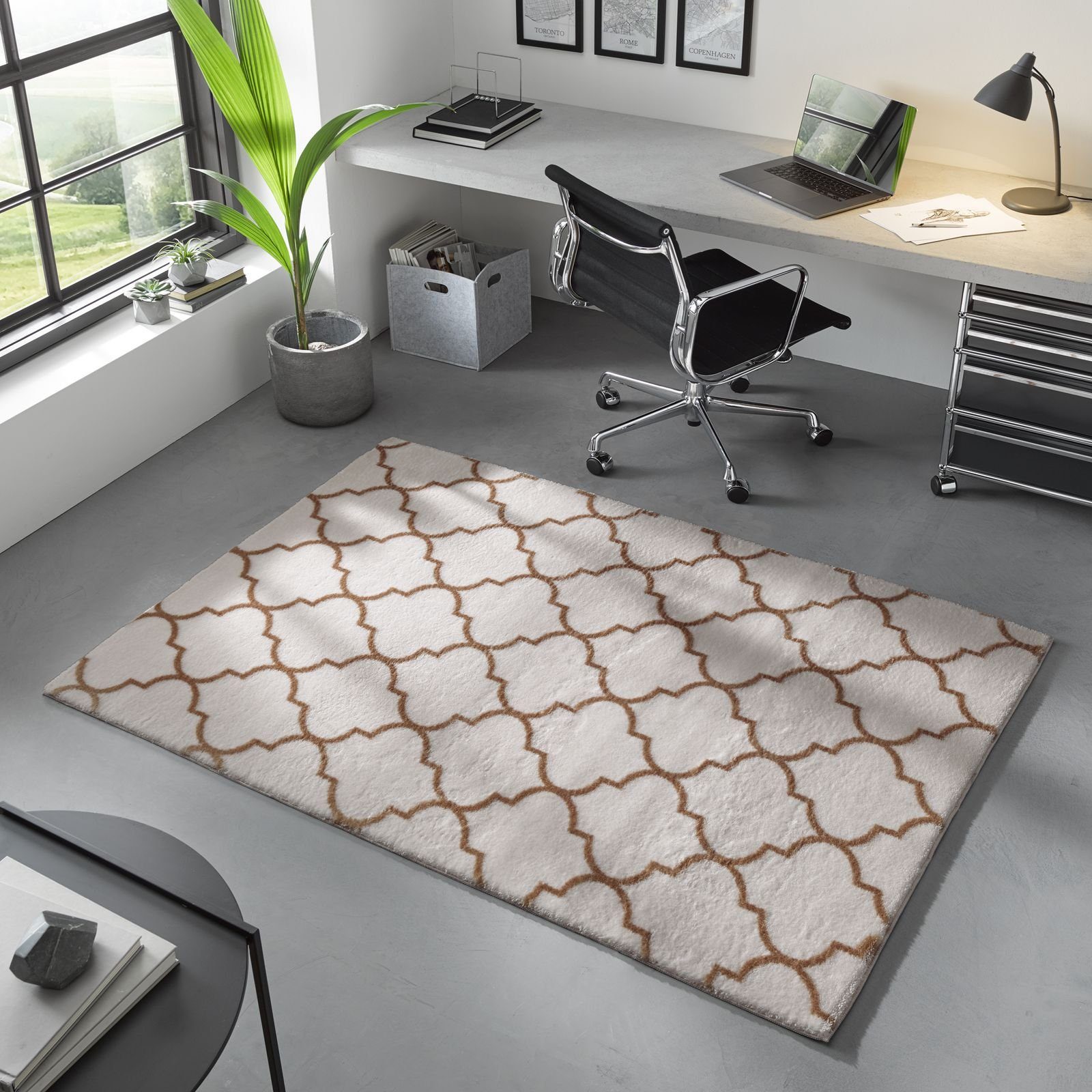 TaraCarpet Teppich Valetta Florentiner 52, rund, Höhe: 19 mm, Skandi design günstig online kaufen