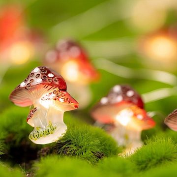 GelldG Lichterkette Pilz Nachtlicht Dekorative Lichter, 30LED Warmweiß Pilzlichter