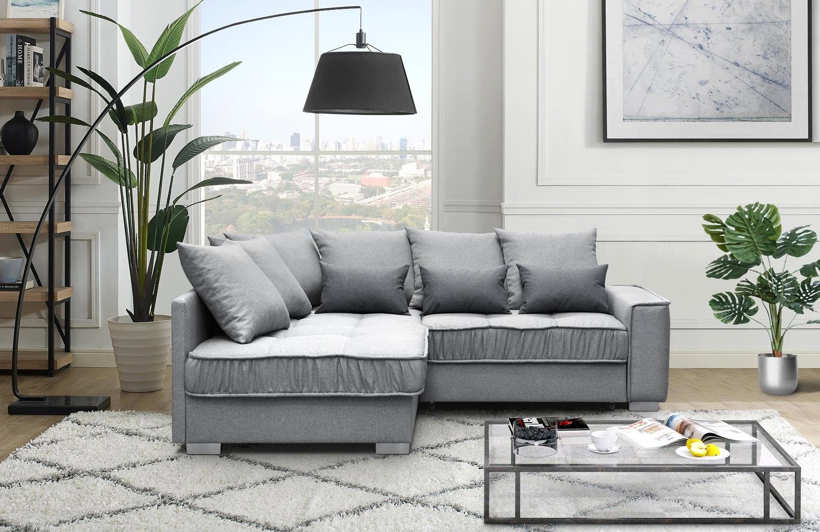 Mars Möbel Ecksofa »Modern Eckcouch Couch Ralf mit Bettkasten und  Schlaffunktion Sofa« online kaufen | OTTO