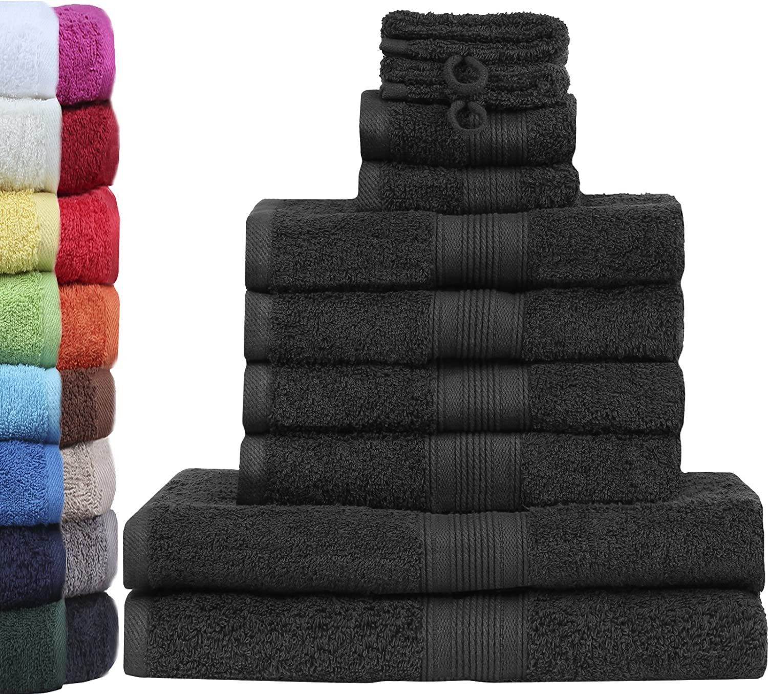 GREEN MARK Textilien Handtuch Set 10er-Set Premium Frottier Handtuch-Set, 100% Baumwolle (Set, 10-St), 4X Handtücher, 2X Duschtücher, 2X Gästetücher, 2X Waschhandschuhe