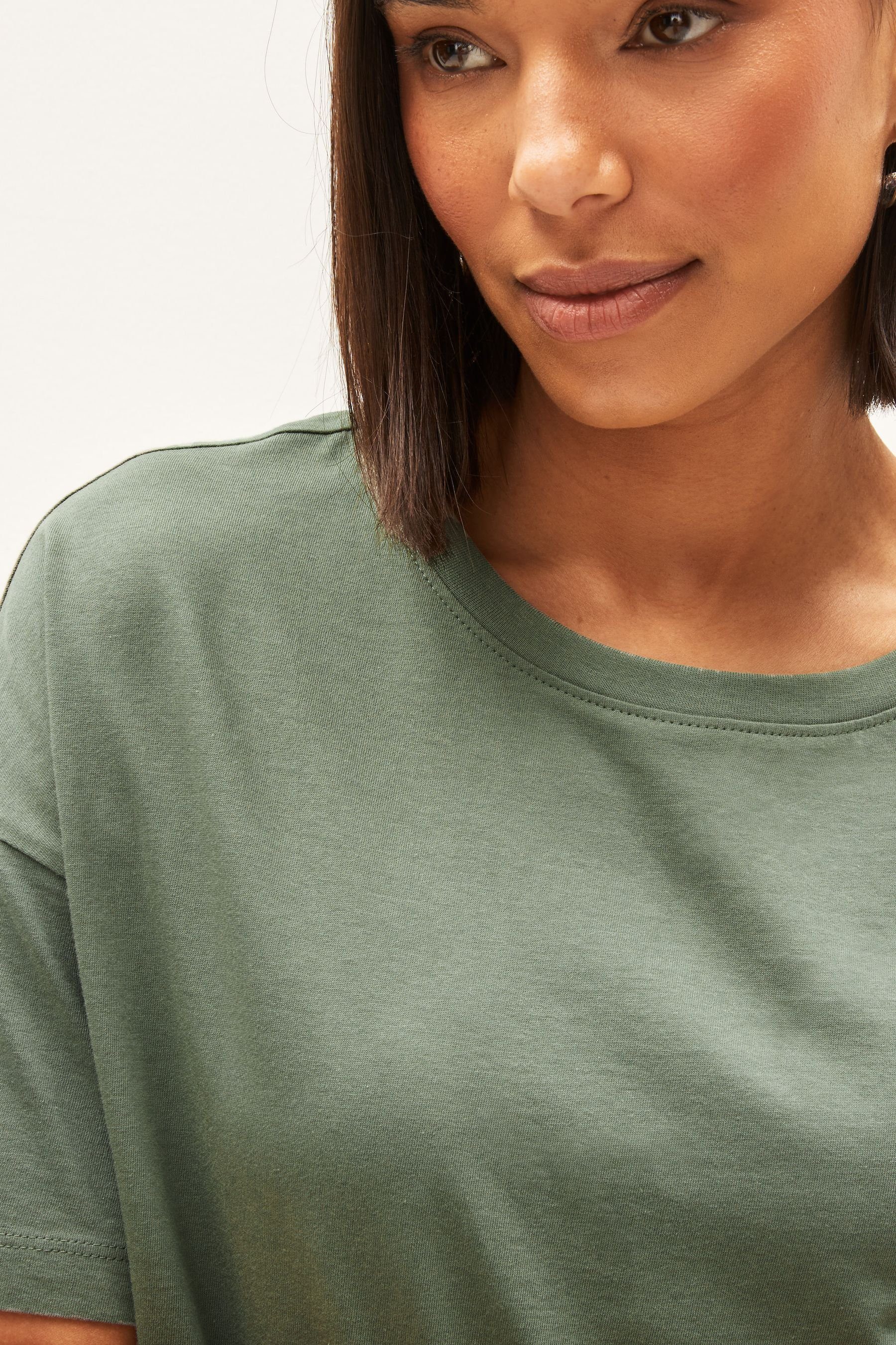 Next T-Shirt Green Oversize-T-Shirt (1-tlg) Khaki