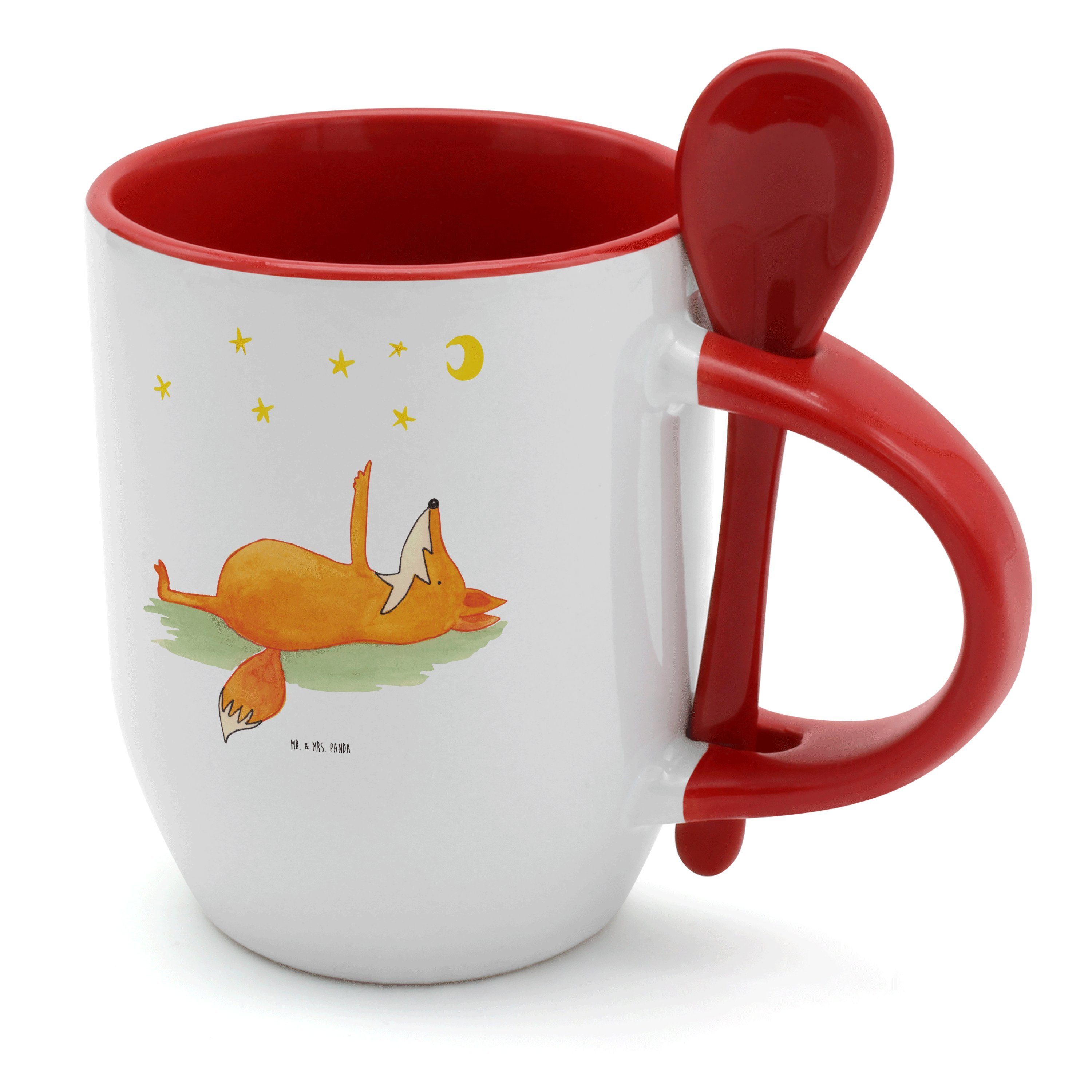 Weiß Tassen, Sterne Tasse Mrs. N, Worte, Panda Fuchs - Geschenk, - entspannt, Mr. & tröstende Keramik