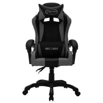vidaXL Bürostuhl Gaming-Stuhl mit RGB LED-Leuchten Grau und Schwarz Gaming Sessel Compu