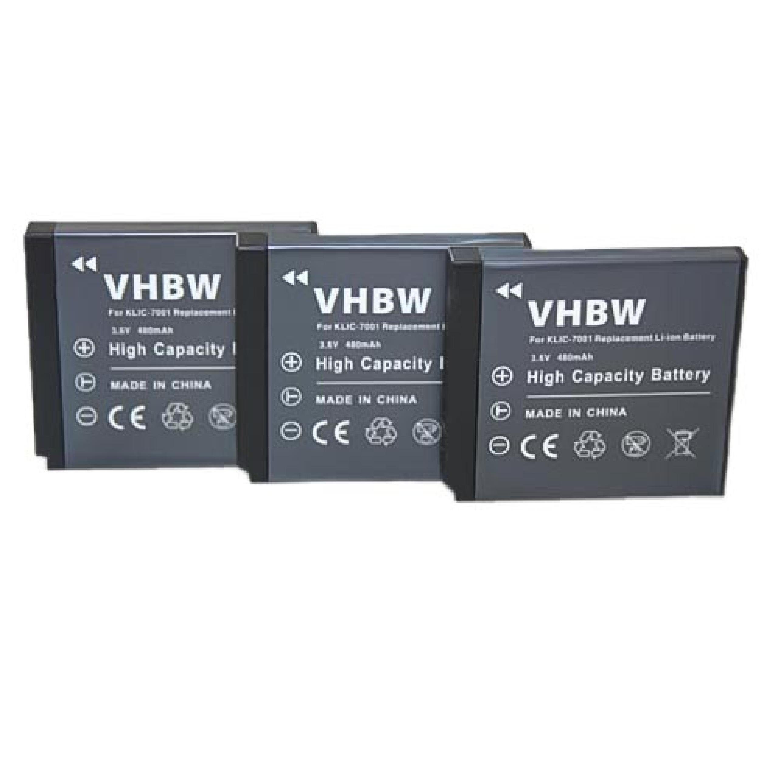 vhbw Ersatz für Medion VG0376122100001 für Kamera-Akku Li-Ion 650 mAh (3,6 V)