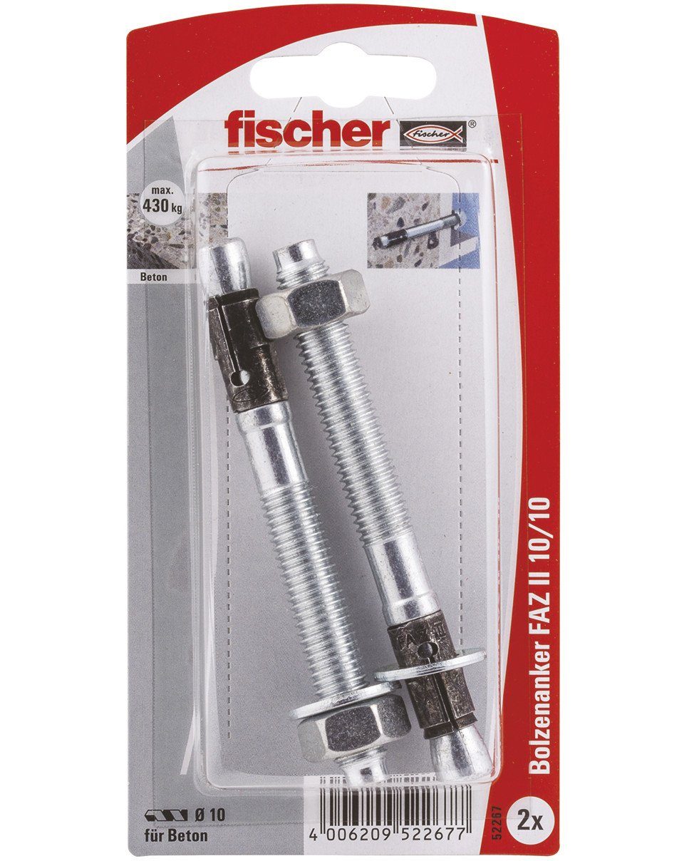 Schrauben- und Dübel-Set Fischer Bolzenanker FAZ ll 10.0 x 10 mm - 2 Stück