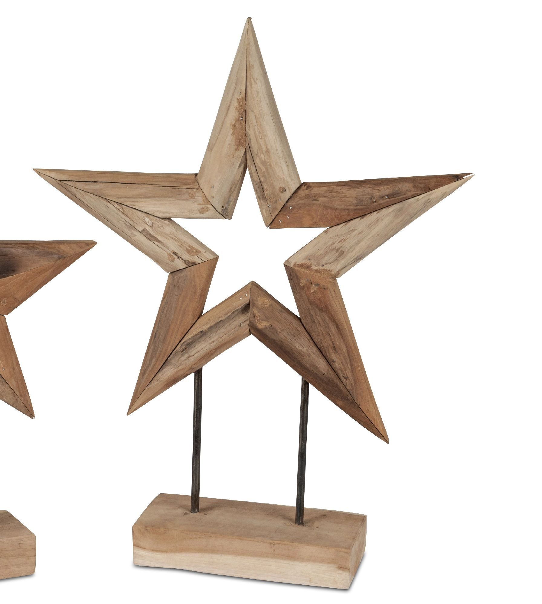 formano Skulptur Teak, Höhe: 52,5cm, Farbe: Natur, Motiv: Stern