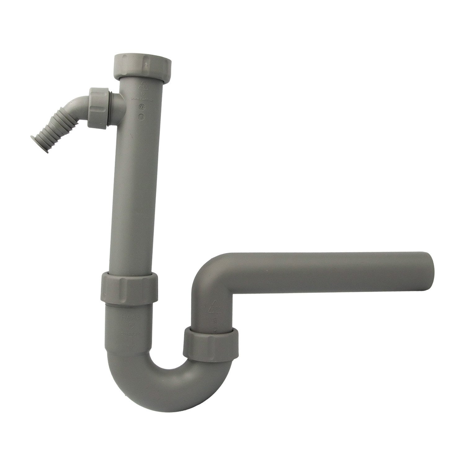 Haas Otto Siphon PP-Spülensiphon 1 1/2" Greta mit einem Kombi-Geräteanschluss DN40