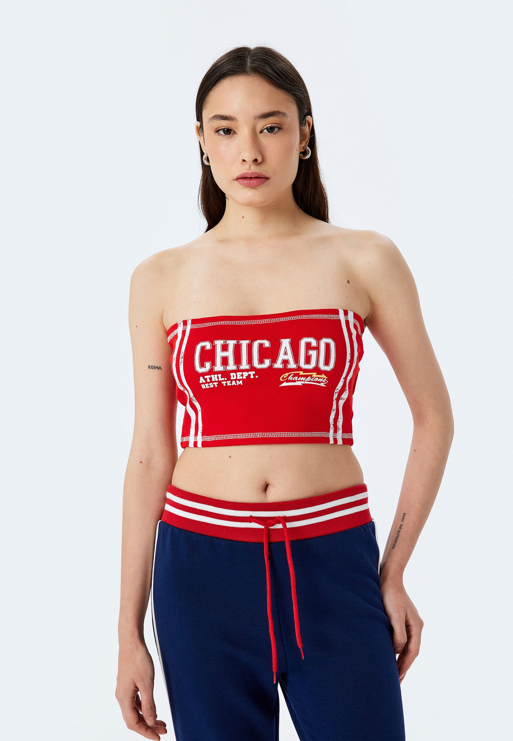 Koton Tanktop Trägerloser Kragen Ärmellos Tanktop