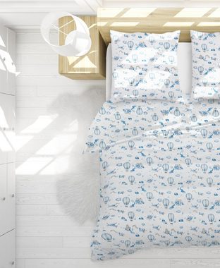 Bettwäsche (Made in EU) 2-teilig, Bettbezug 135 x 200 cm, Kopfkissenbezug 80 x 80 cm Hotelverschluss, Amilian, 100% Baumwolle