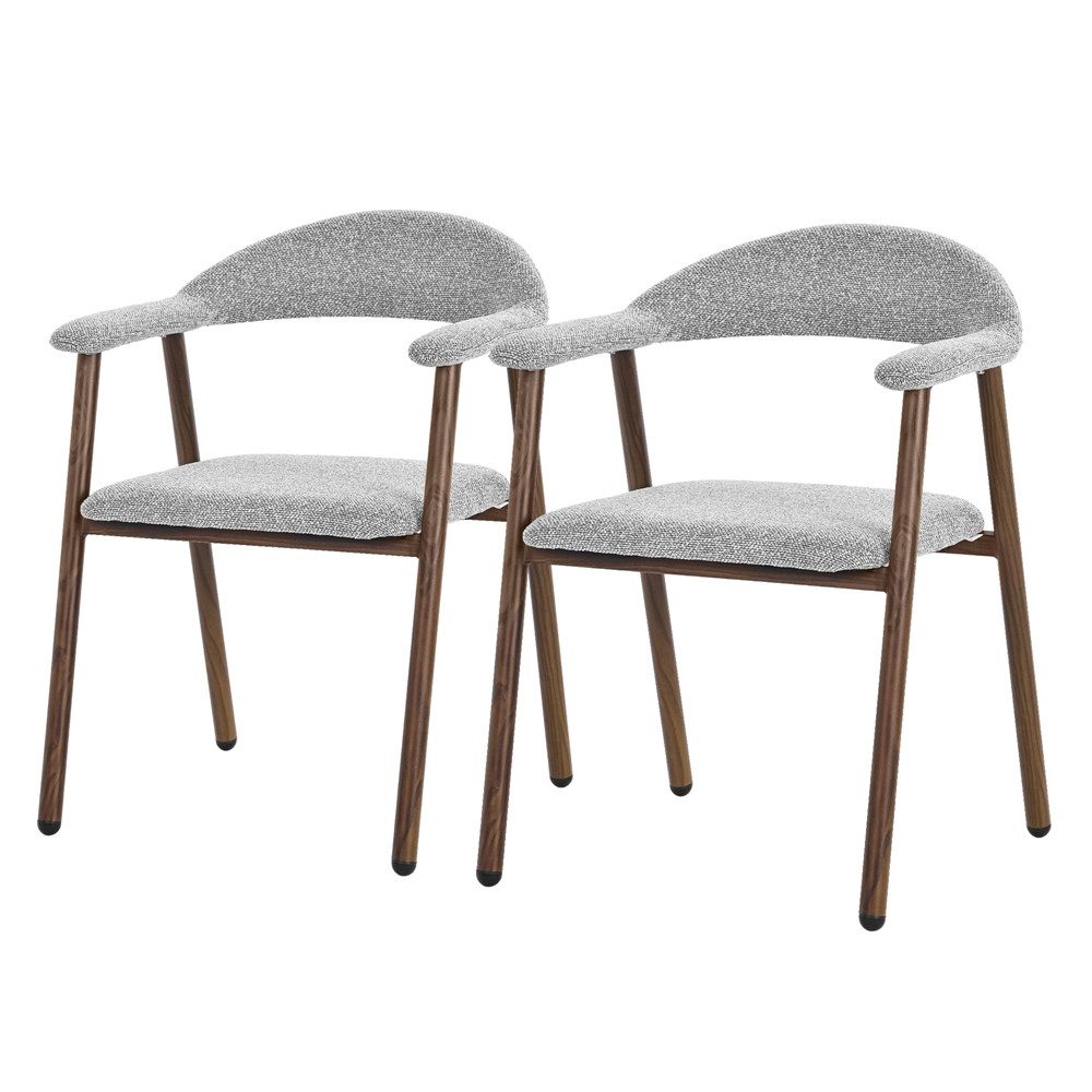 ML-DESIGN Polsterstuhl Esszimmerstühle mit Armlehne & Rückenlehne Ergonomische moderne Design (2 St), Armlehnstuhl mit Metallbeine 2er Set Grau Lounge Sessel bis 120 kg