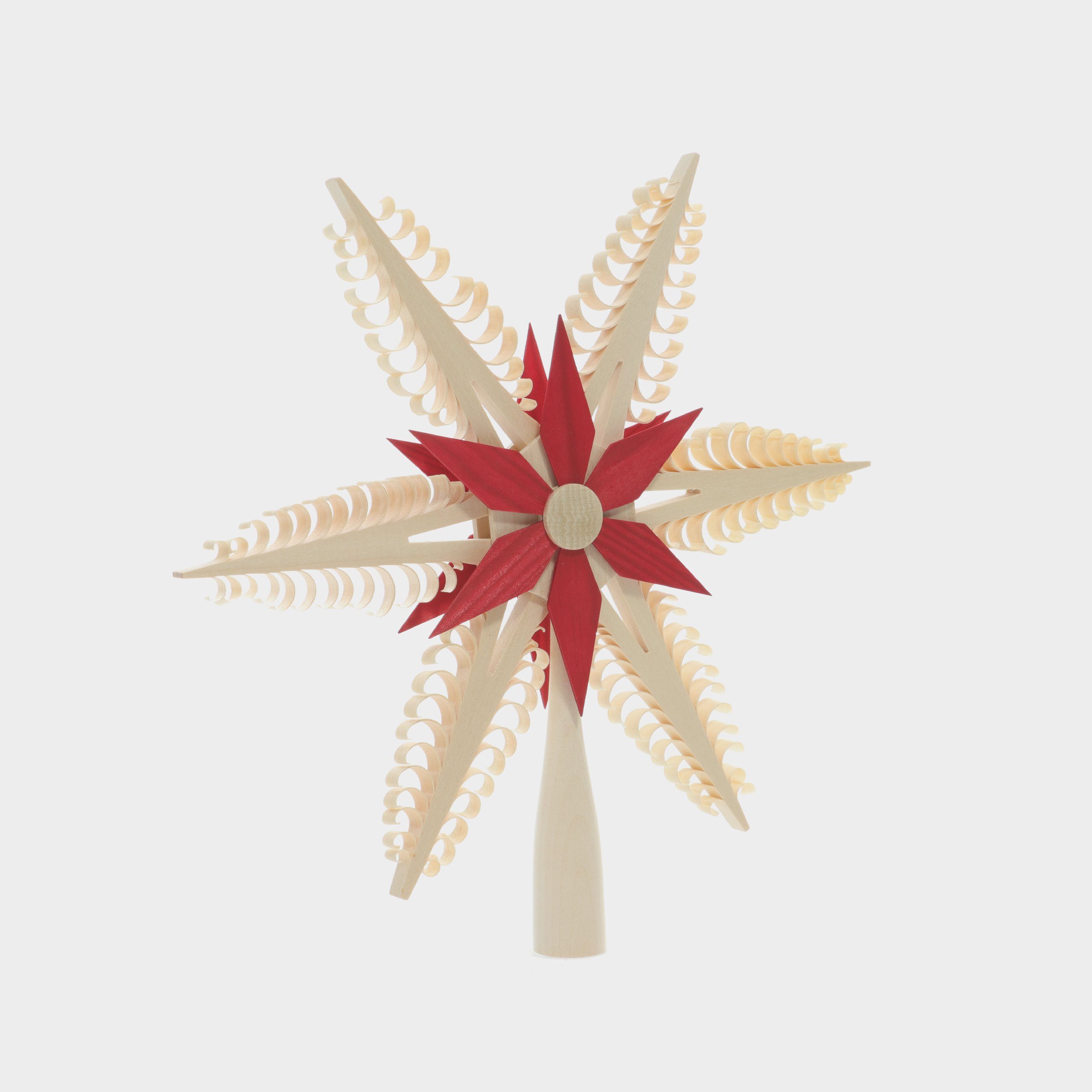 Christbaumspitze Baumschmuck Christbaumspitze Mittig Stern Rot (Beidseitig)