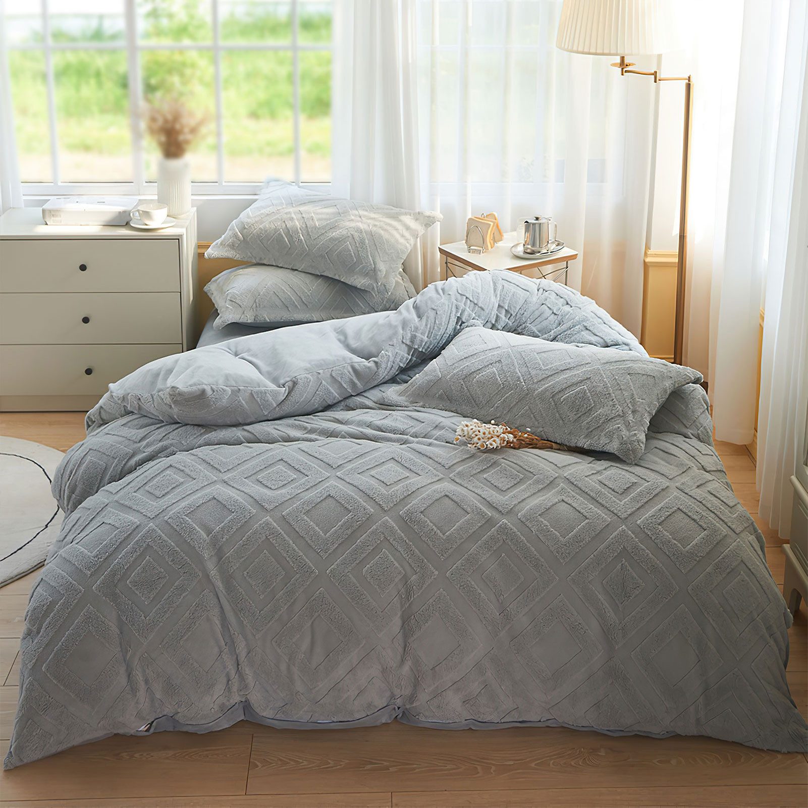 KEAYOO Bettwäsche TF, Polyester, 2 teilig, Flauschig warmes Teddy Plüsch wa günstig online kaufen