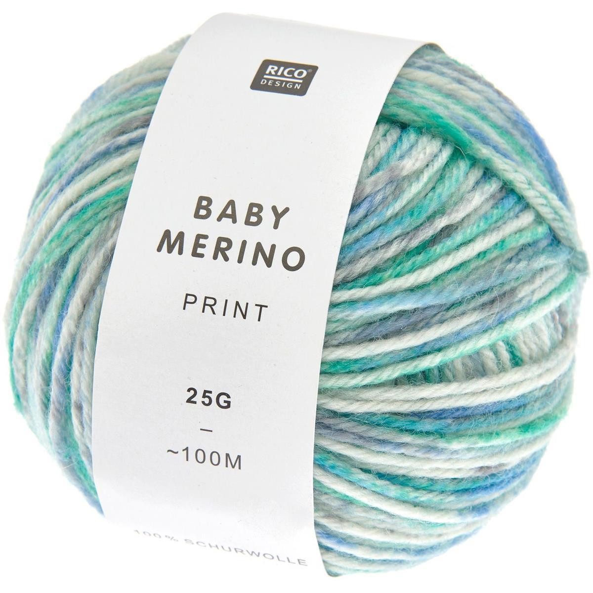 rico Baby Merino Print Häkelwolle, 100 m