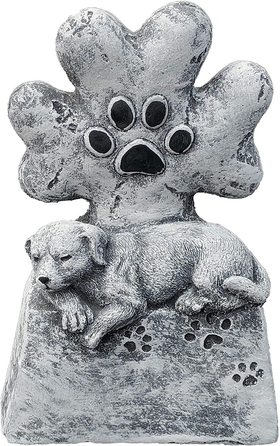 Stone and Style Gartenfigur Grabschmuck Steinfigur Tatze Steinguss Grabstein Hund