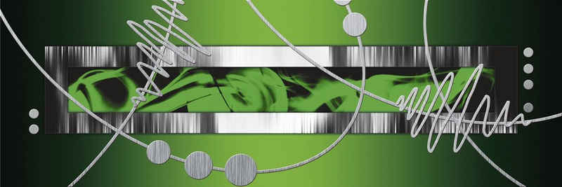 Home affaire Leinwandbild Jule: Silber abstrakt auf Grün, 120/40 cm