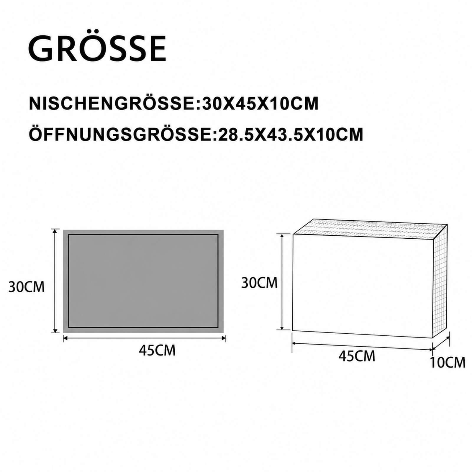 SaniteModar Duschwand Wandnische Dusche aus Edelstahl, Duschnische Einzelregal zur Lagerung, 304 Edelstahl, (1 tlg), Maße 30×45×10 CM, erhältlich in Schwarz, Grau und Nickelfarbe