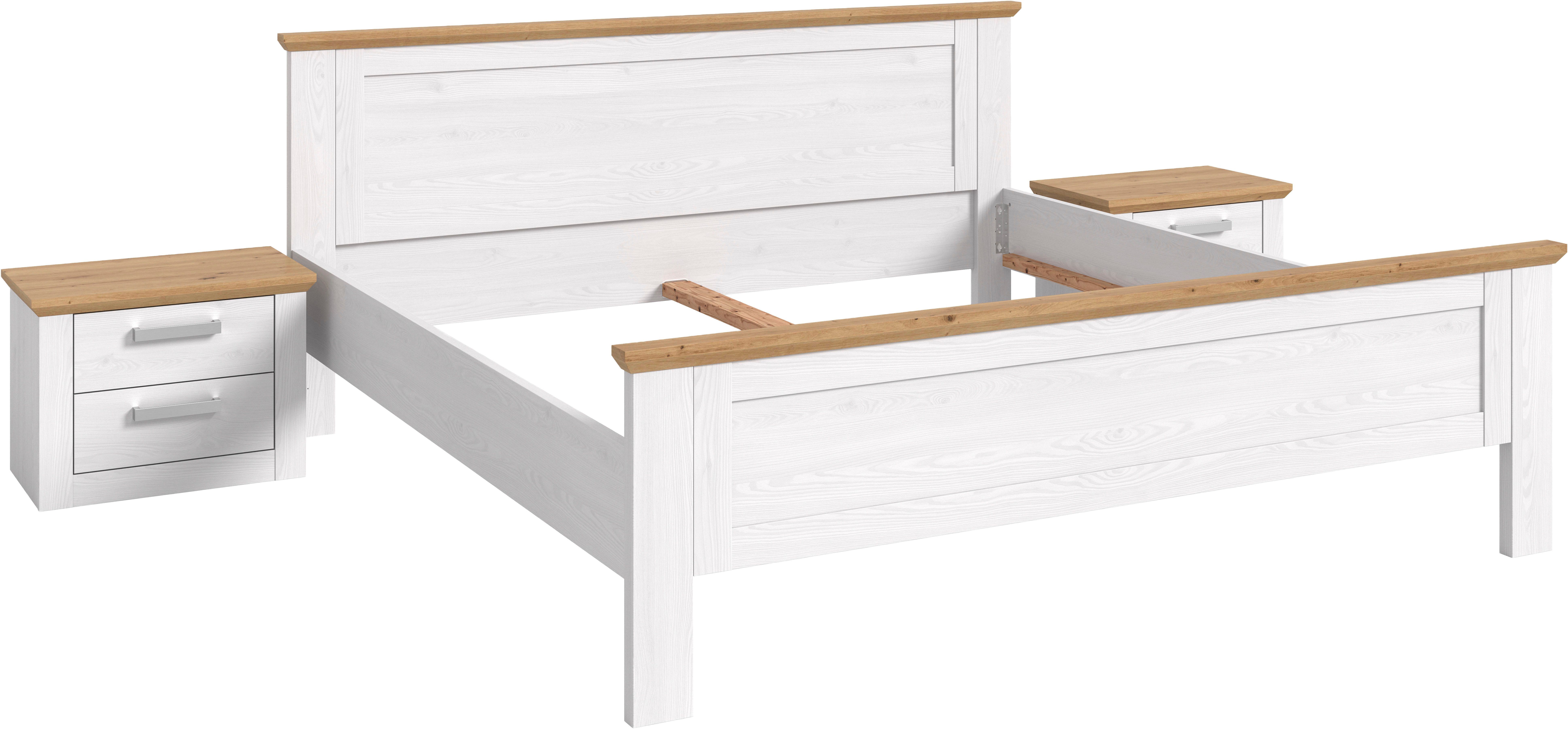 Home affaire Schlafzimmer-Set COSENZA, 3-teilig., best. aus: Bettgestell & 2x Nachttisch, (3-tlg., Matratzengröße 180x200 cm, viel Stauraum, ohne Lattenrost & M – Bild 2 von 5
