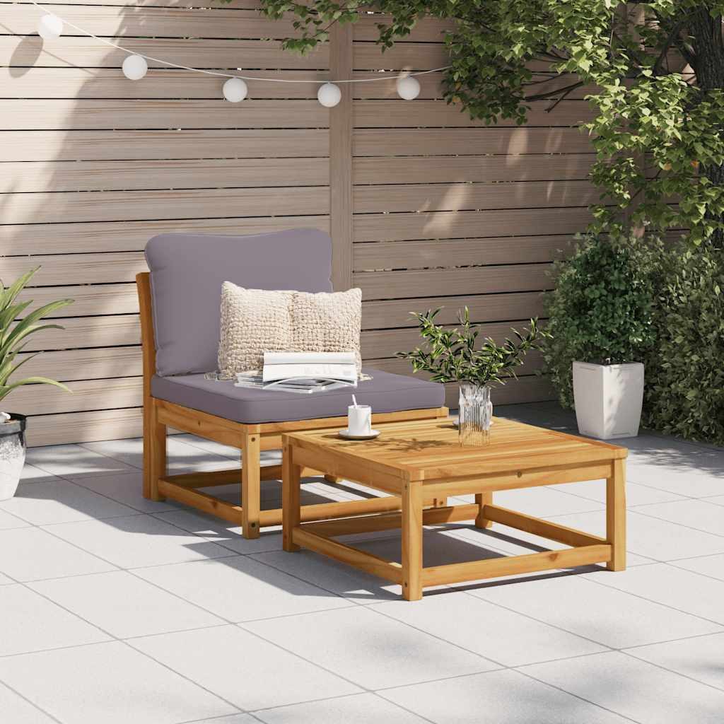 vidaXL Sofaelement Gartensofa mit Kissen Massivholz günstig online kaufen