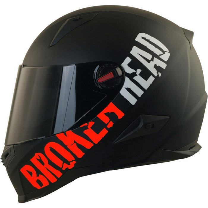 Broken Head Motorradhelm BeProud Rot (mit schwarzem und klarem Visier) inklusive 2 Visieren