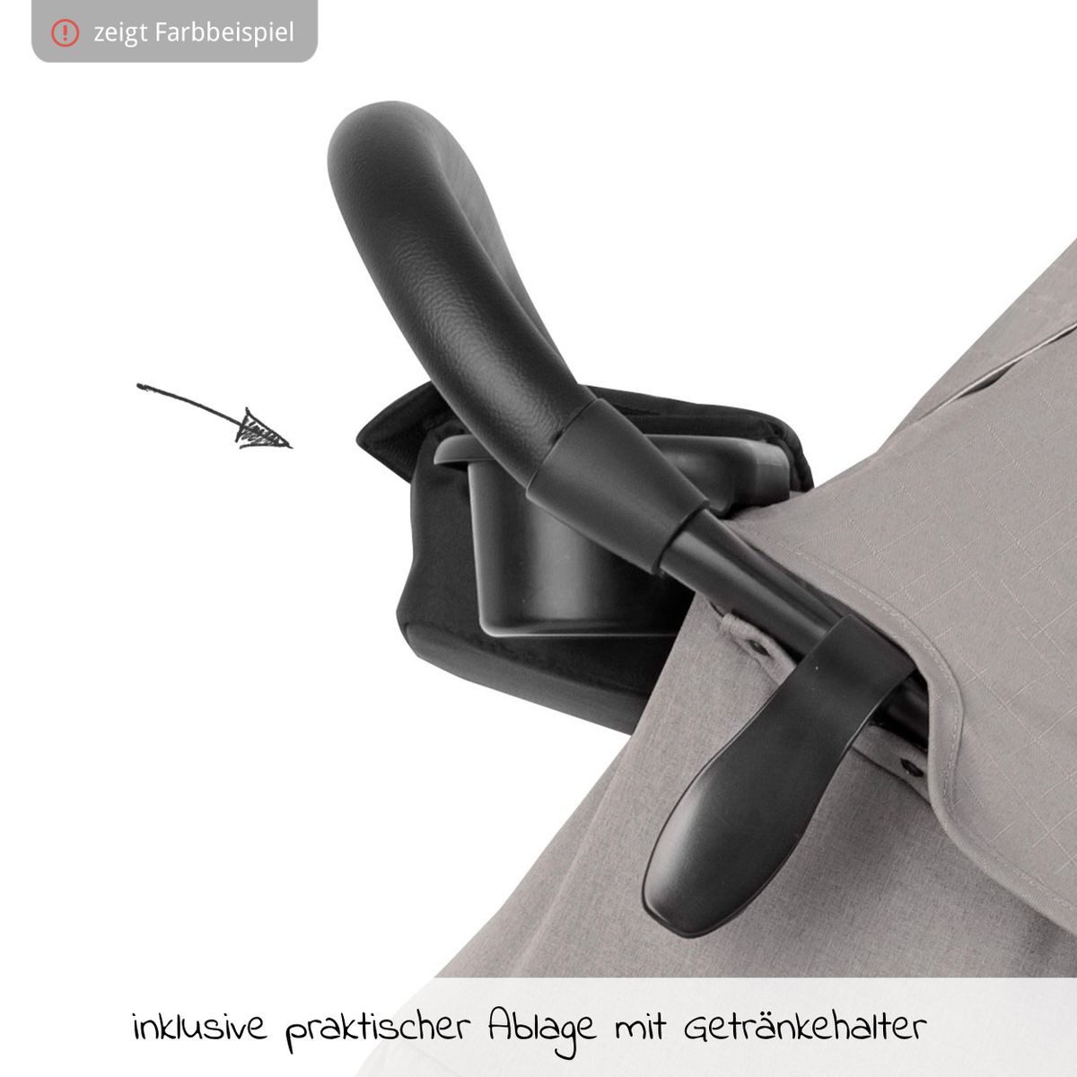 Joie Kinder-Buggy Litetrax - Pebble, Sportwagen mit Liegefunktion, Einhand-Faltung & Regenschutz bis 22 kg