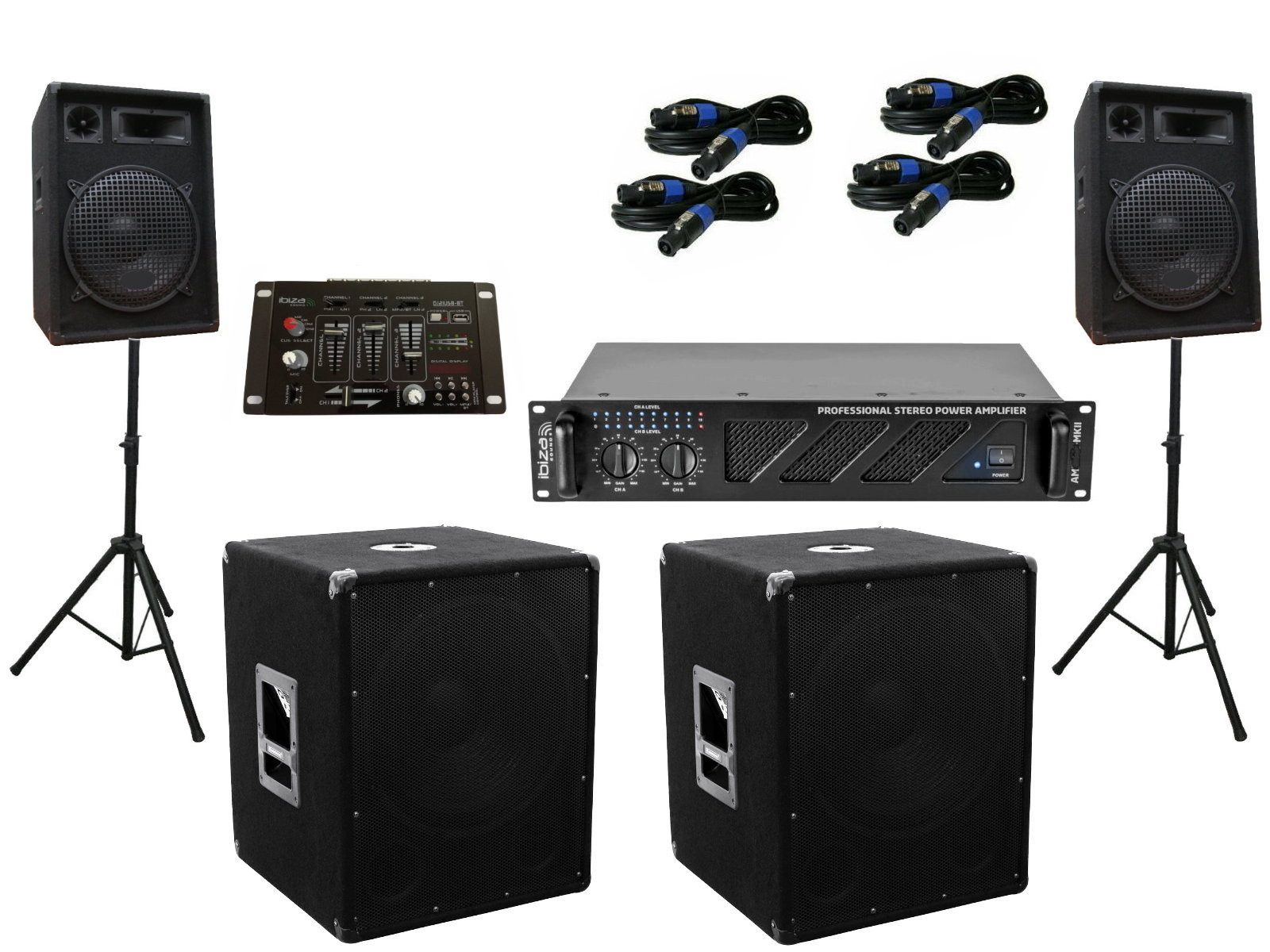 DSX PA Party Disco Колонки Сабуферы Verstärker BT Mixer Stativ 3280W Party-Lautsprecher (940 W)