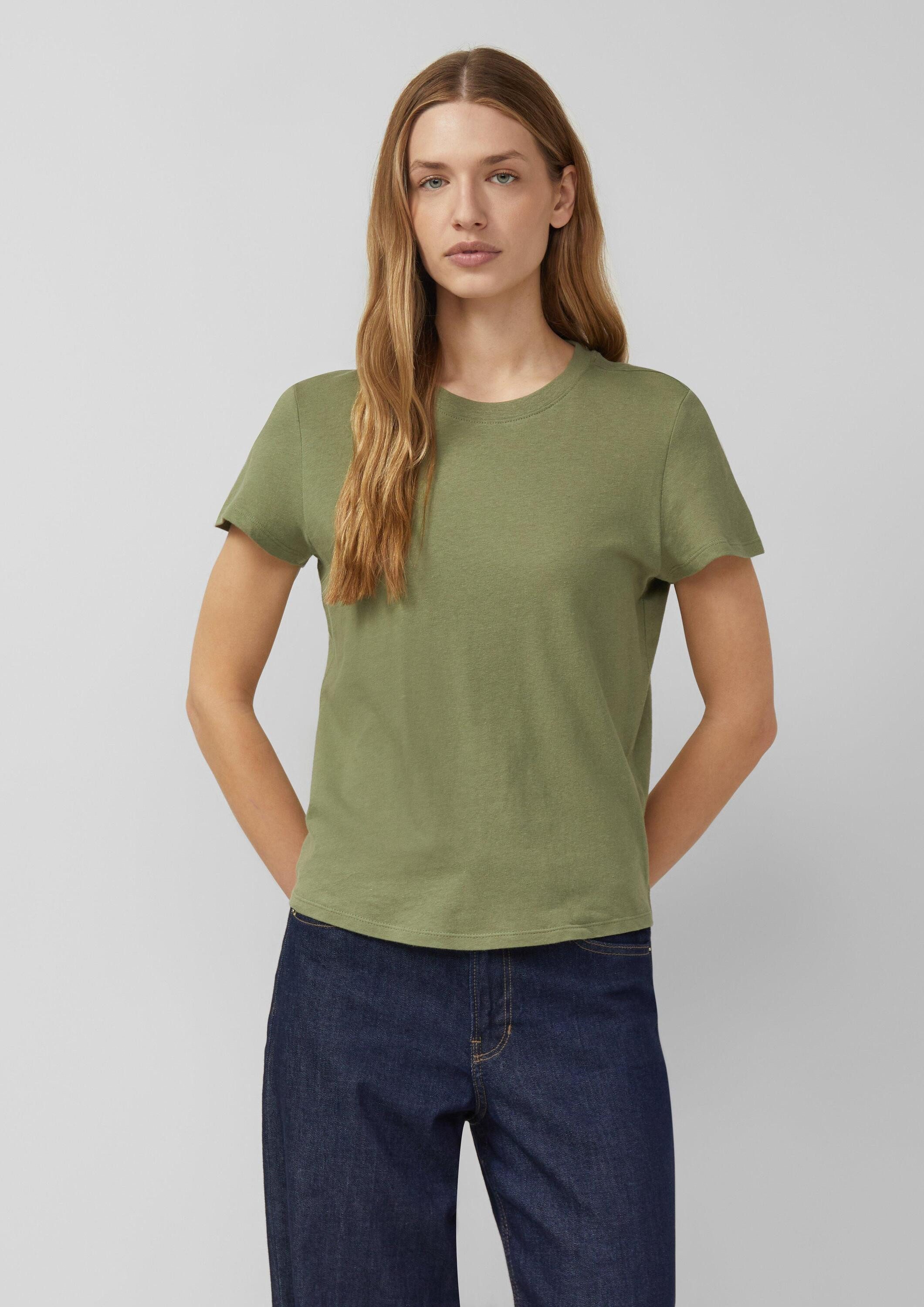 s.Oliver Kurzarmshirt T-Shirt T-Shirt aus Leinenmix