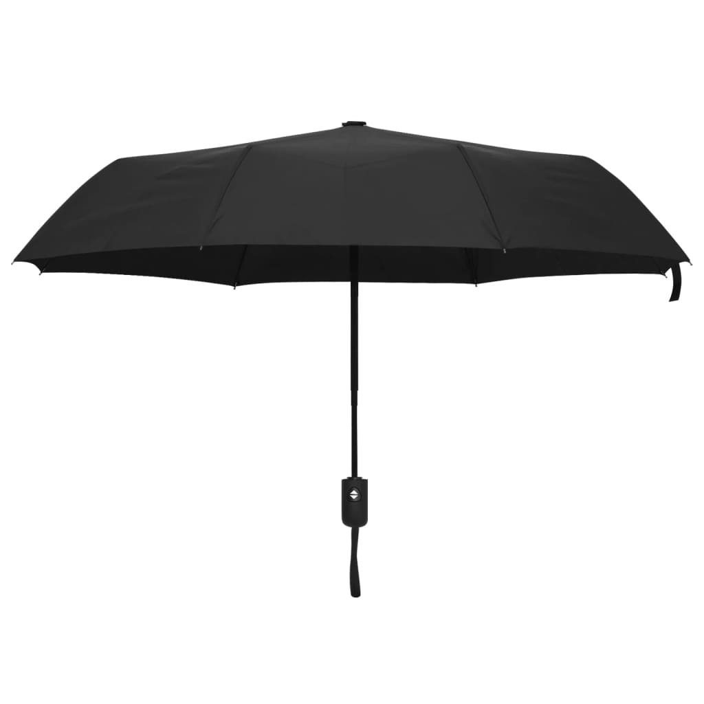 vidaXL Automatisch cm 95 Regenschirm Schwarz Faltbarer Taschenregenschirm