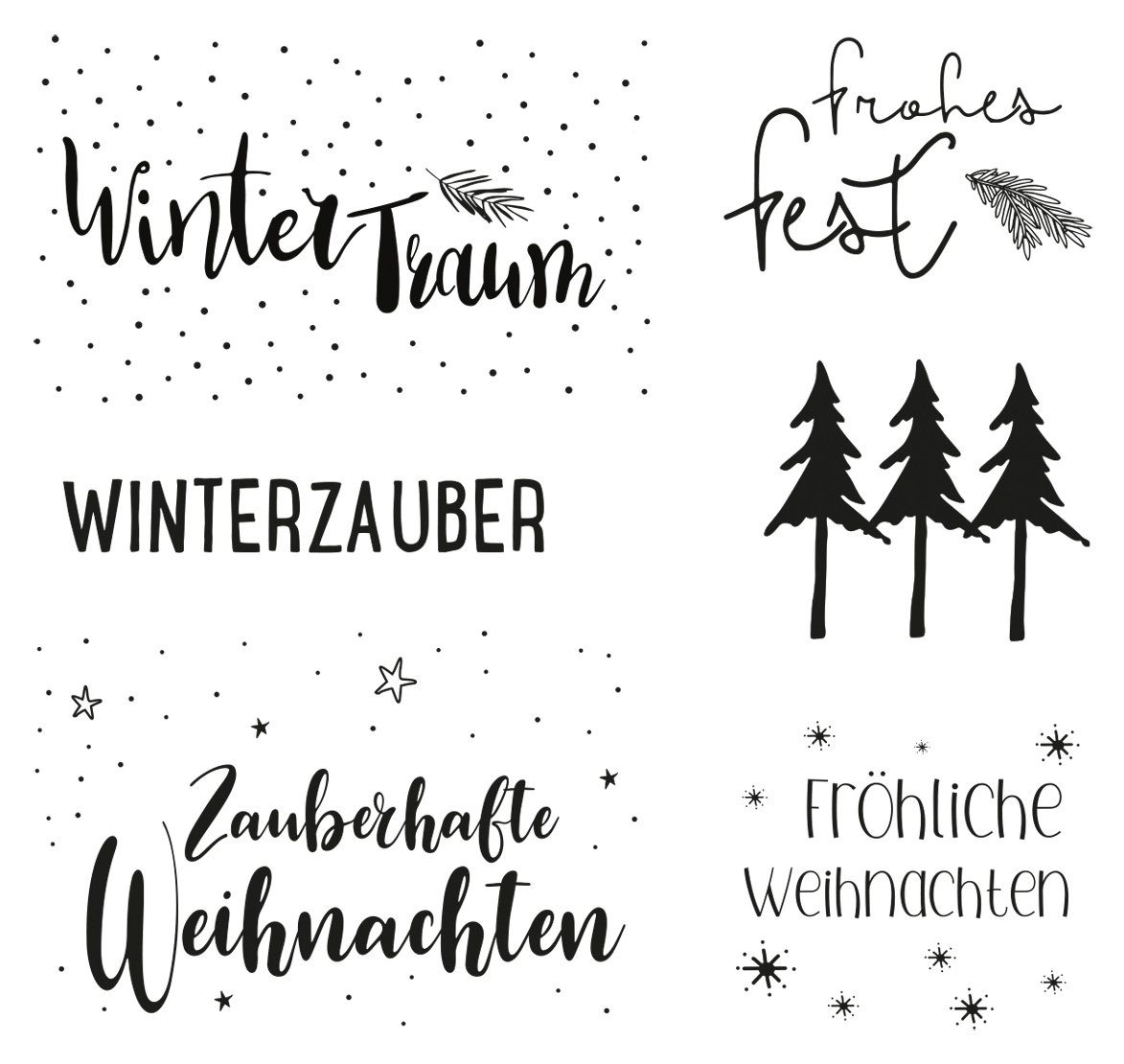 Rayher Stempel Weihnachtsgrüße, 6 Stück