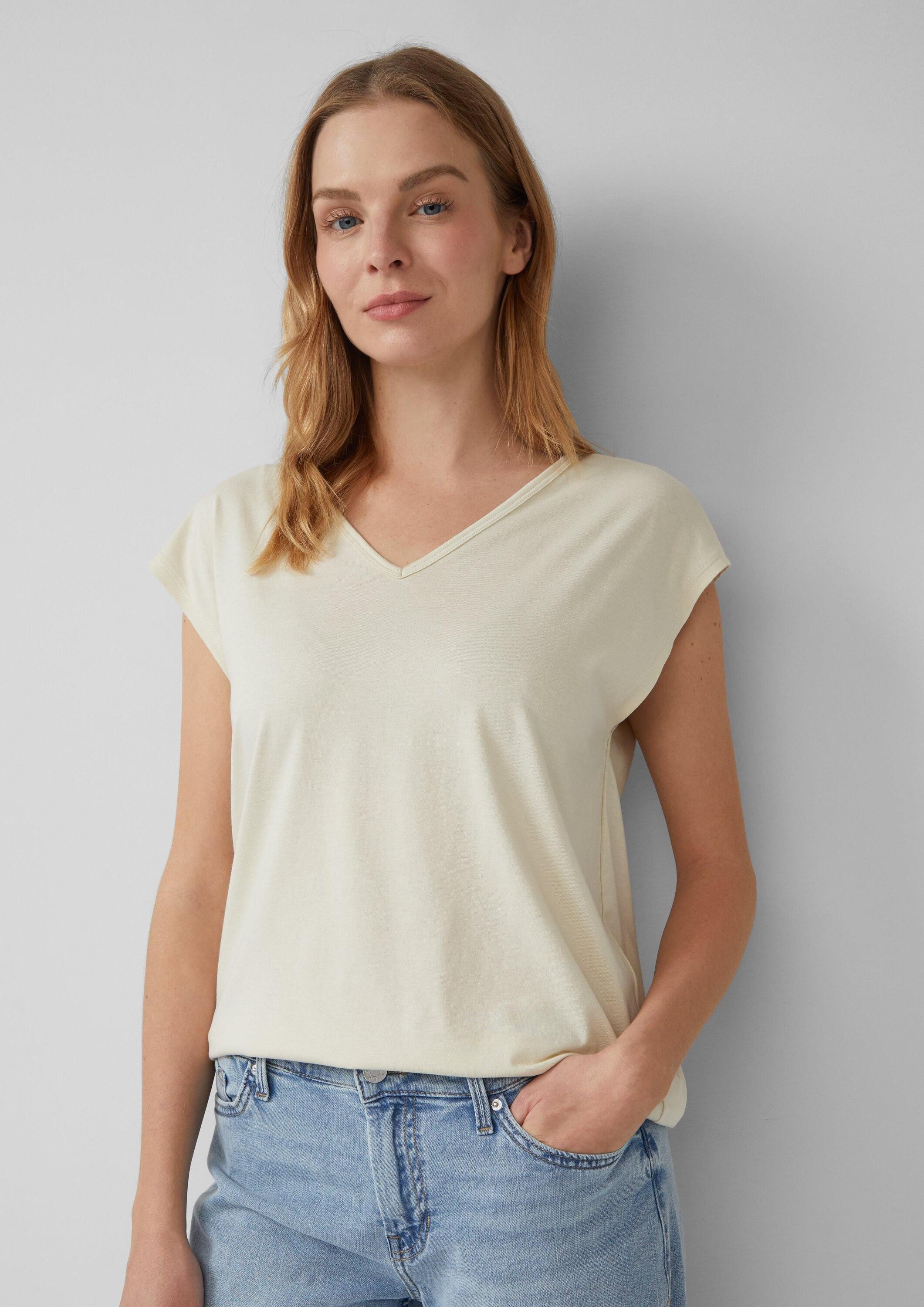 s.Oliver Kurzarmshirt T-Shirt T-Shirt mit V-Ausschnitt günstig online kaufen