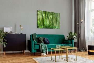Sinus Art Leinwandbild 120x80cm Wandbild auf Leinwand Bambus Bambuswald Asien China Grün Natu, (1 St)