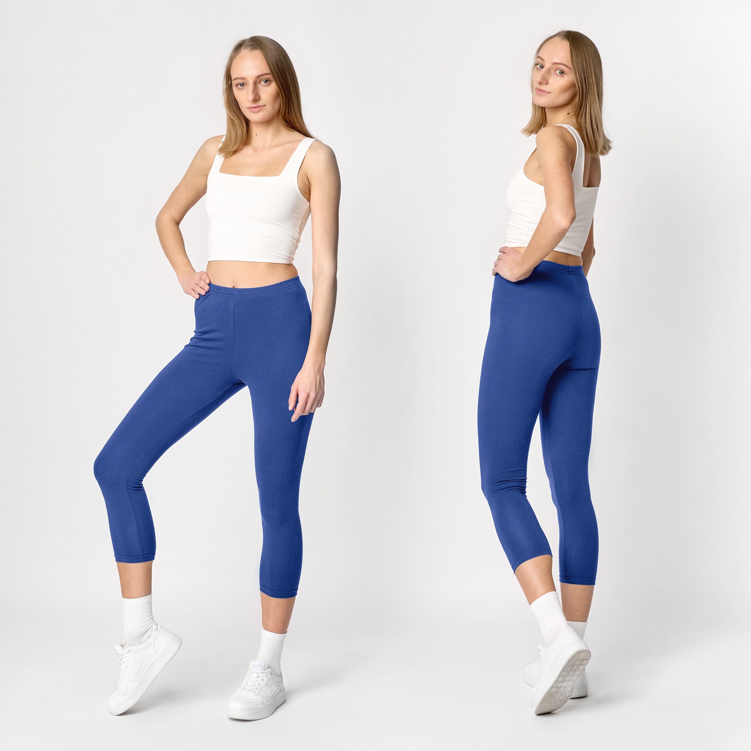 Ladeheid Leggings Damen 3/4 Capri Hose aus Baumwolle LA40-132 (1-tlg) elast günstig online kaufen