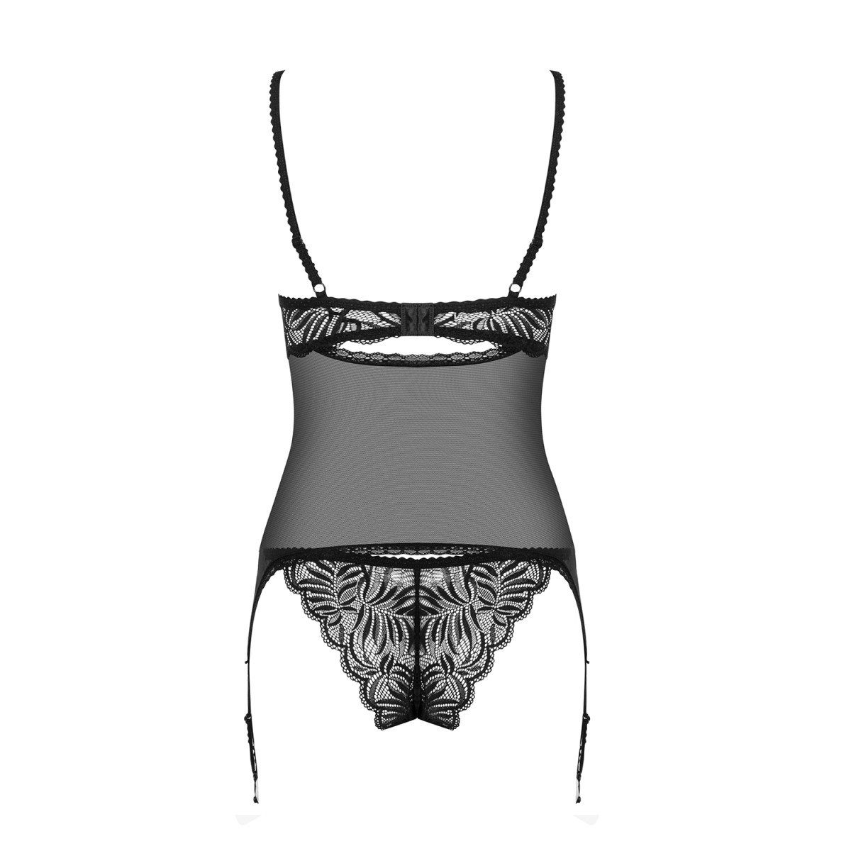 black - Corsage (L/XL,S/M) Obsessive & panty corset OB Contica