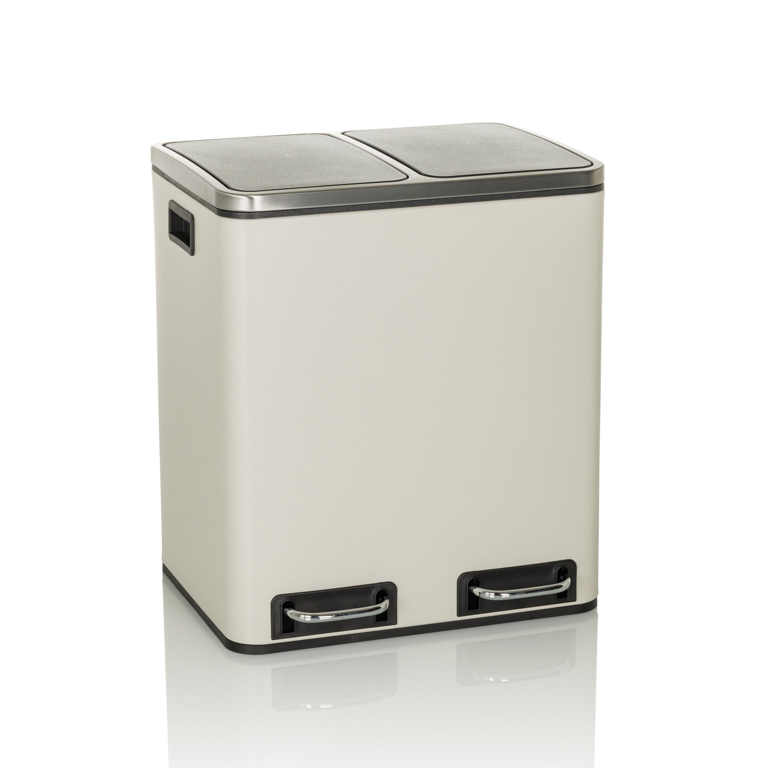 hjh OFFICE Mülleimer Clean 9 Abfalleimer, Mülltrennsystem Küche mit 2 Fächern, Abfalleimer 2 x 15L (30 Liter)