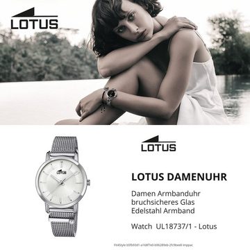 Lotus Quarzuhr Lotus Damen Armbanduhr Trendy 18737/1, (Analoguhr), Damenuhr rund, mittel (ca. 33mm) Edelstahlarmband silber