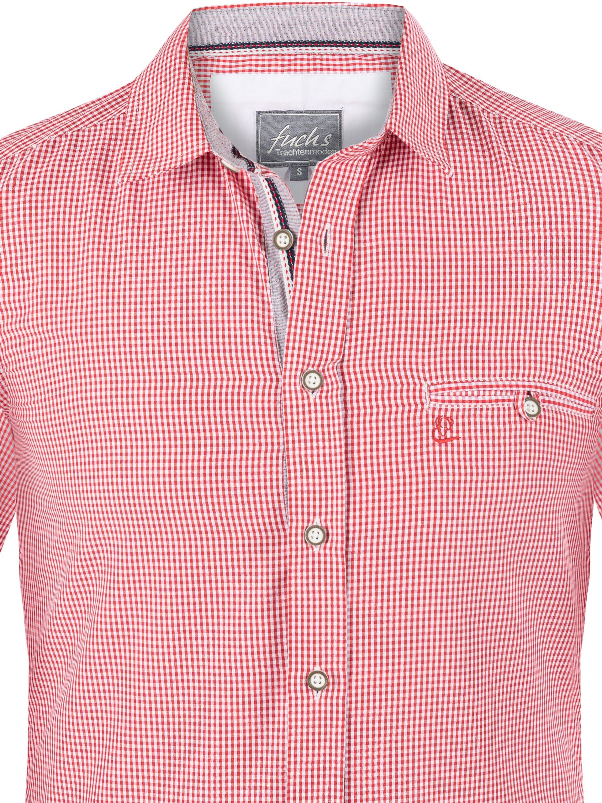 FUCHS Trachtenhemd Hemd Lukas rot kariert günstig online kaufen