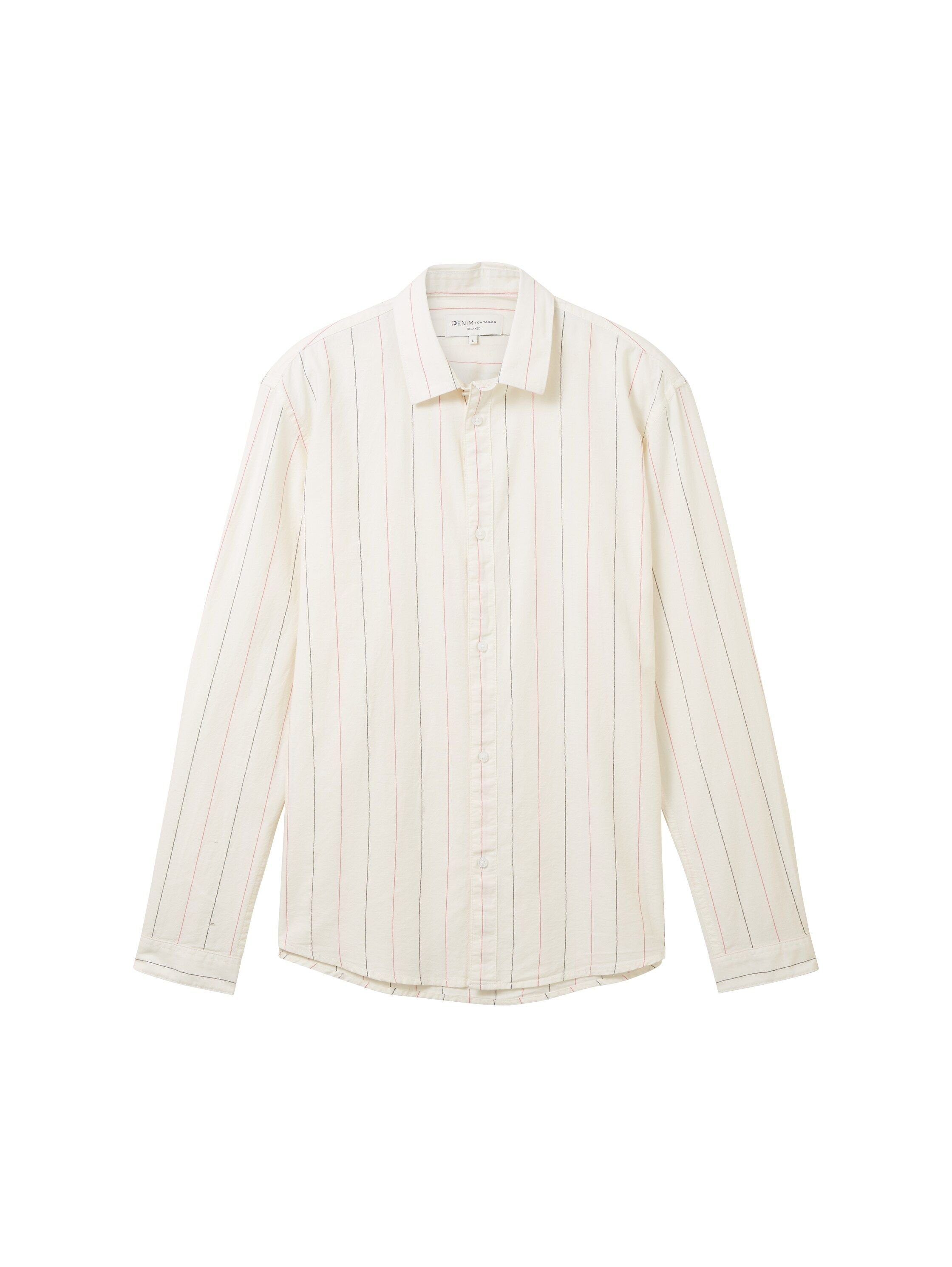 base big TOM Langarmhemd off white Denim TAILOR stripe